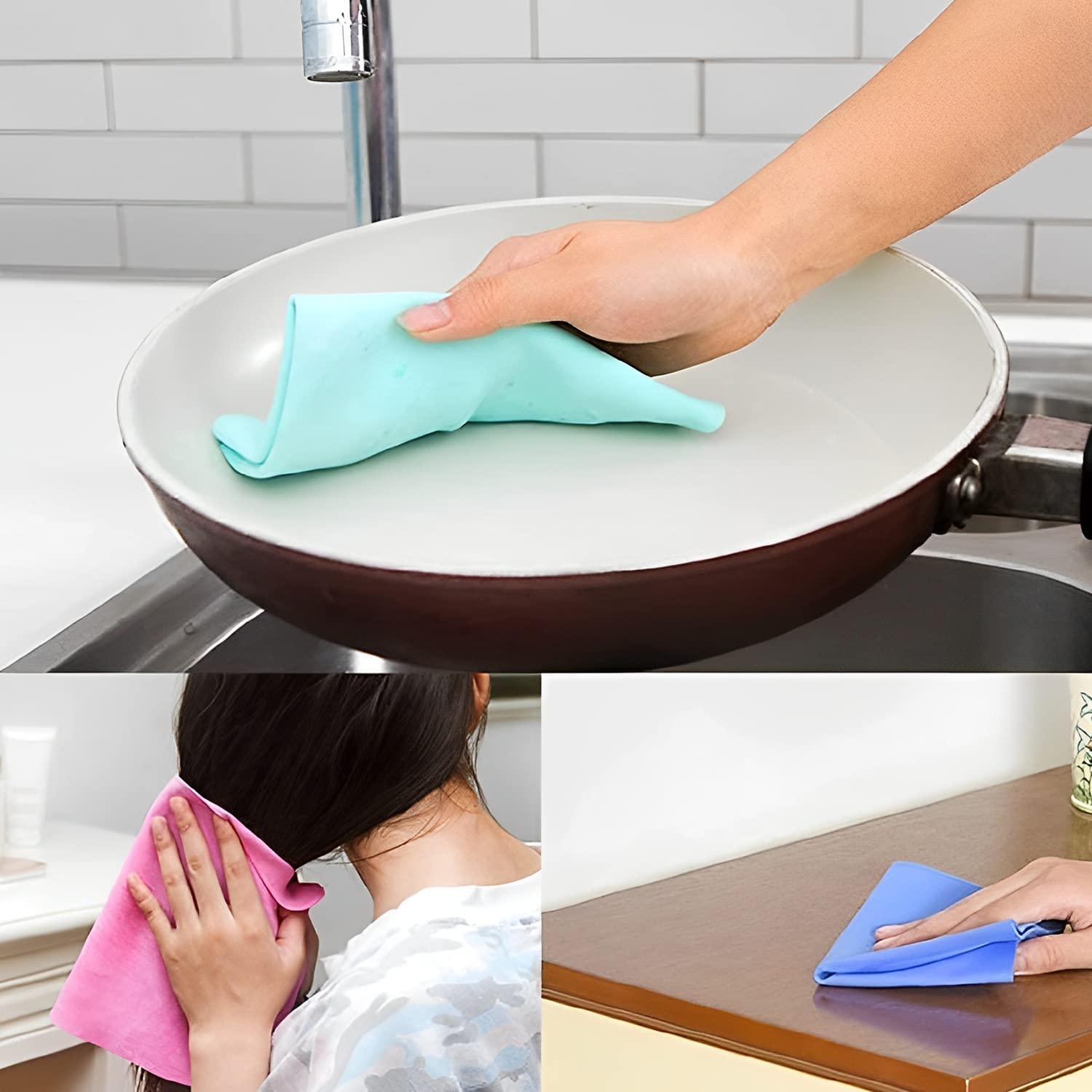 Shivansha Enterprise Reusable PVA Magic Towel - Super Absorbent Polyvinyl Alcohol Cleaning Cloth for Kitchen, Windows, Cars & Tables | Eco-Friendly Multipurpose Dish Towel for Home & Office Use
