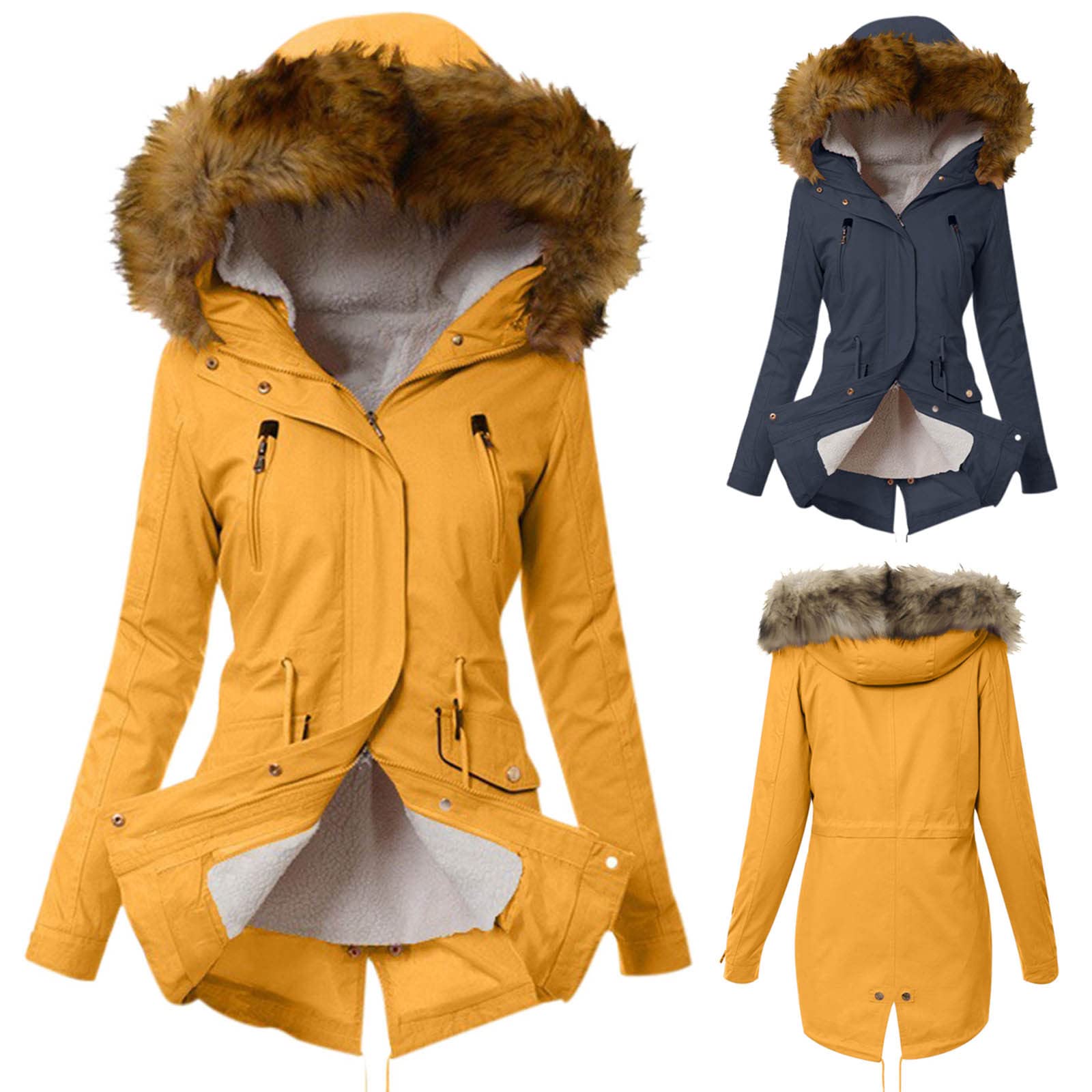 Women's Winter Coat - Warm Hooded Jacket, Slim Fit Cardigan Sweater for Cold Weather | Cozy Outerwear for Work, Travel & Casual Outings