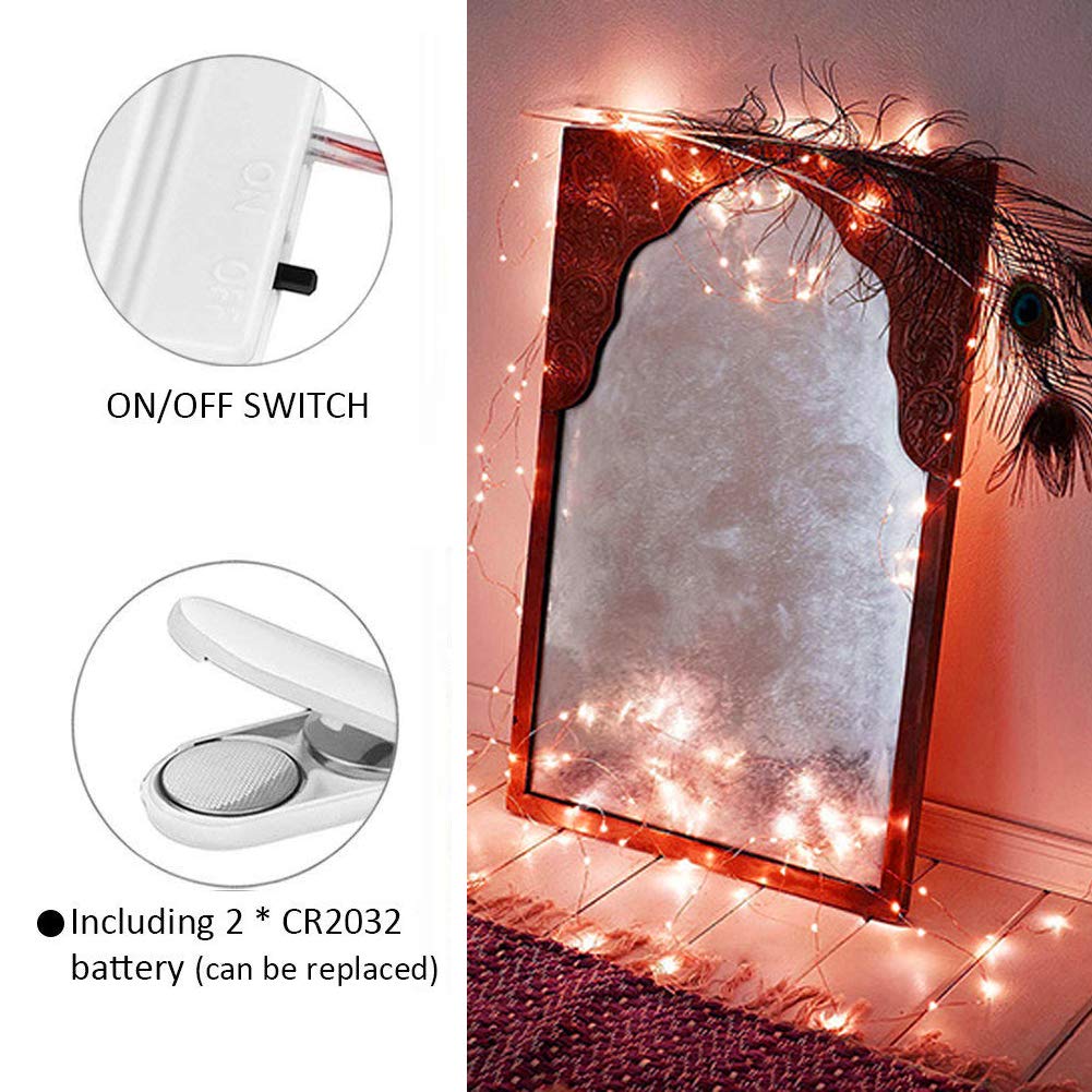 16 Pack 10 ft Fairy Lights Battery Operated - 30 LED String Lights Waterproof for Bedroom, Wedding, Halloween & Christmas Decor - Orange Battery Powered Indoor Outdoor Lighting for Home, Garden & Party Decorations