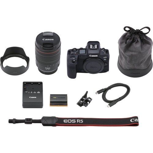 Canon EOS R5 Mirrorless Camera with RF 24-105mm f/4L IS USM Lens Kit - Professional Full Frame 4K Video & 45MP Photography for Travel, Wedding & Sports Shooting
