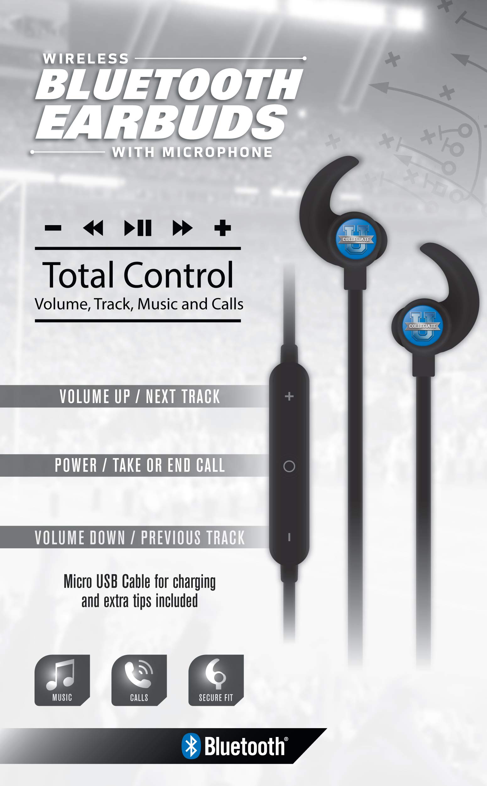 SOAR NCAA Wireless Bluetooth Earbuds - Sweatproof Sport Earphones with 30H Playtime, Noise Cancelling for Running, Gym & Workout - Perfect for College Students & Athletes