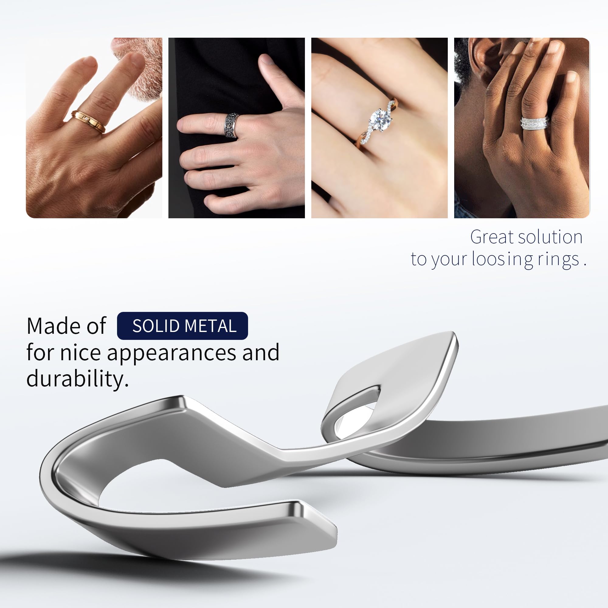 12 Pack Invisible Ring Size Adjusters - Metal Ring Guard Set for Loose Rings (Gold & Silver) | Ring Sizer for Men & Women | Perfect for Wedding Bands, Engagement Rings & Daily Jewelry Wear