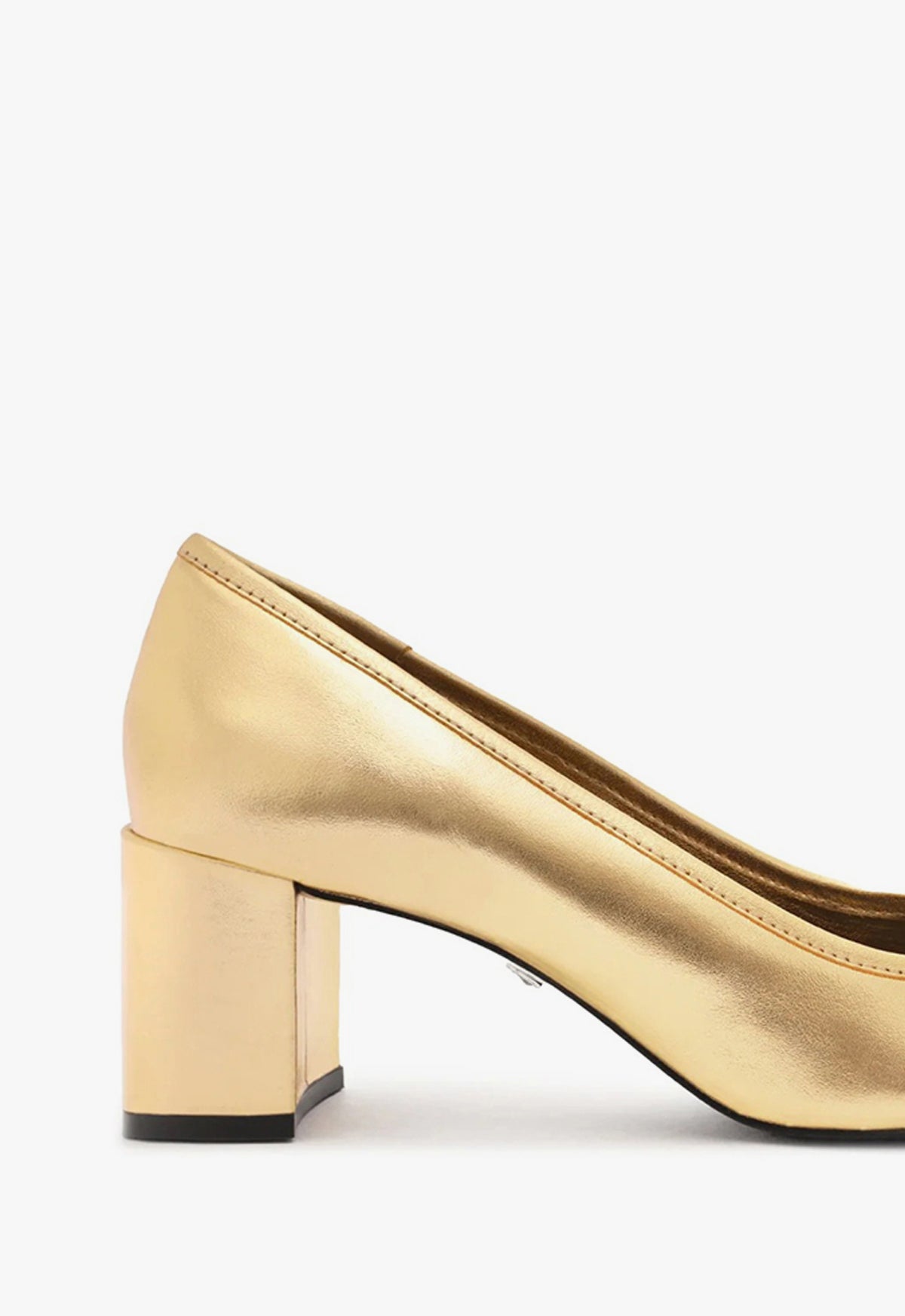 Arissa Women's Block Heel Metallic Leather Pumps - Elegant Pointed Toe Dress Shoes for Work, Party & Special Occasions