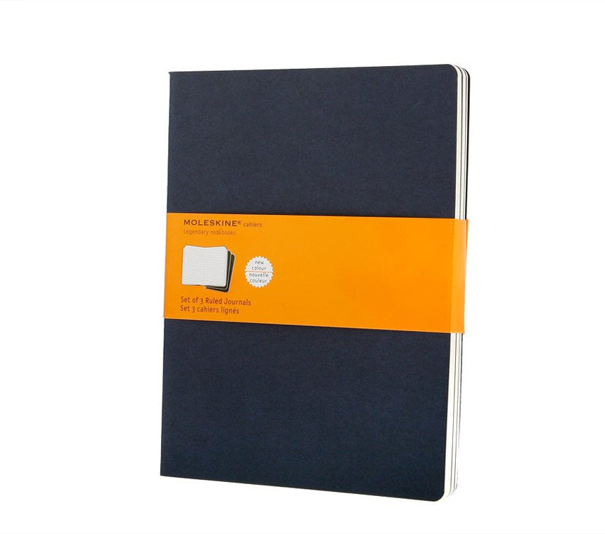 Premium Moleskine Ruled Cahier Journal Set - 3 Pack with Durable Cardboard Cover for Note Taking, Sketching & Daily Planning | Perfect for Students, Artists & Professionals