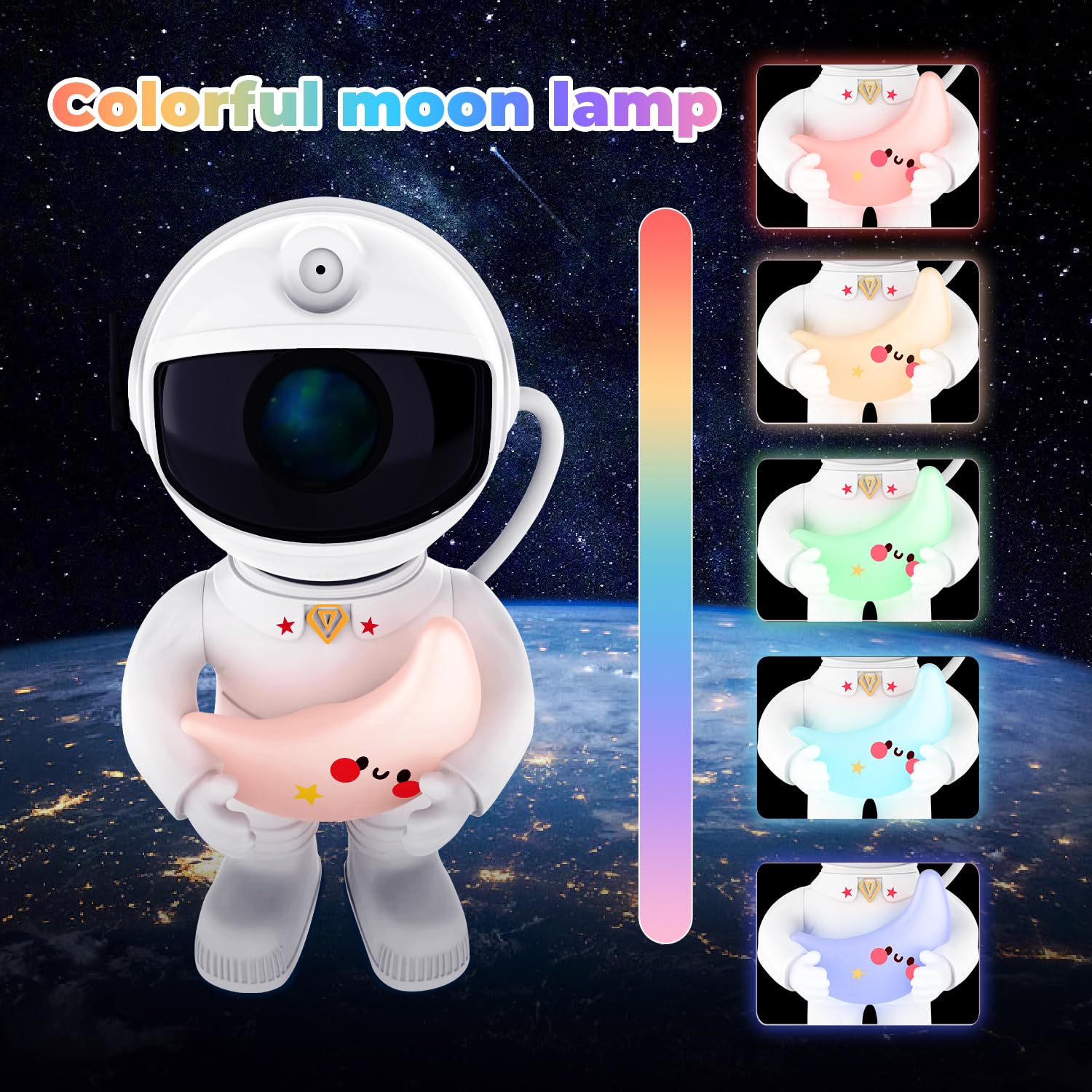 Wonhag Astronaut Star Projector Galaxy Night Light - LED Nebula Ceiling Lamp with Timer & Remote Control, Space Projector for Bedroom, Nursery, Kids Room Decor, Christmas & Birthday Gifts (White) - Perfect for Relaxation, Meditation, Sleep Aid, and Creating a Dreamy Space Atmosphere