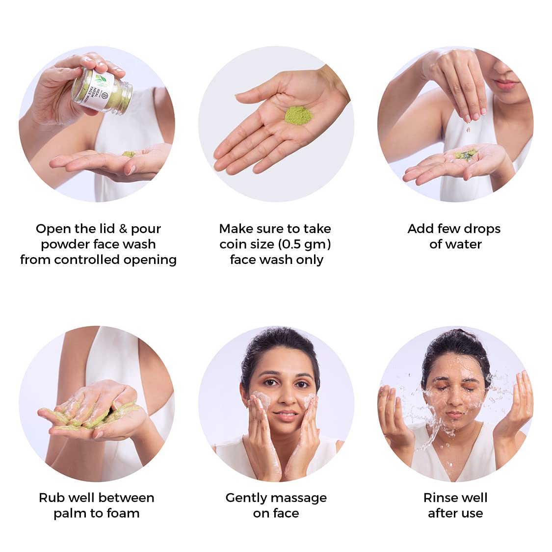 Brillare Rose & Neem Face Wash Combo - Anti-Aging & Acne Treatment with Sandalwood, Coconut & Bergamot - Hydrating & Clarifying Facial Cleanser for Glowing Skin (15g x 2) - Perfect for Morning & Night Skincare Routine