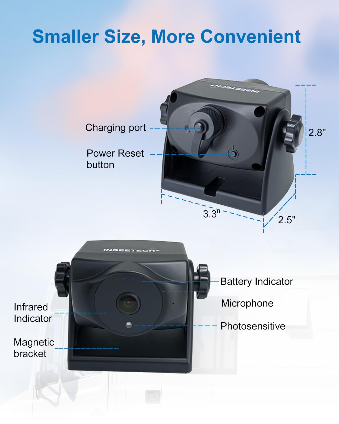 INSEETECH 1080P Magnetic Wireless Backup Camera with 90-Day Standby Battery - Waterproof Front/Rear View Camera for Trailers, Boats, RVs, Trucks & Cars - Compatible with iPhone, iPad & Android - Perfect for Safe Parking, Hitching & Towing