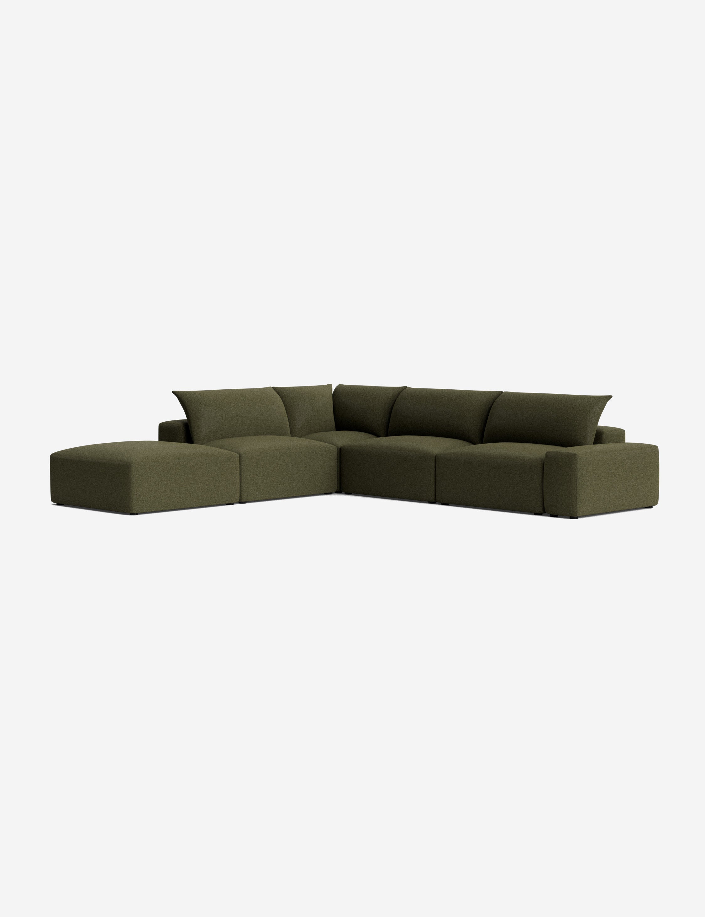 Brinley Chaise Sectional Sofa - Modern L-Shaped Couch with Chaise Lounge for Living Room, Family Room & Home Theater - Comfortable Fabric Upholstery