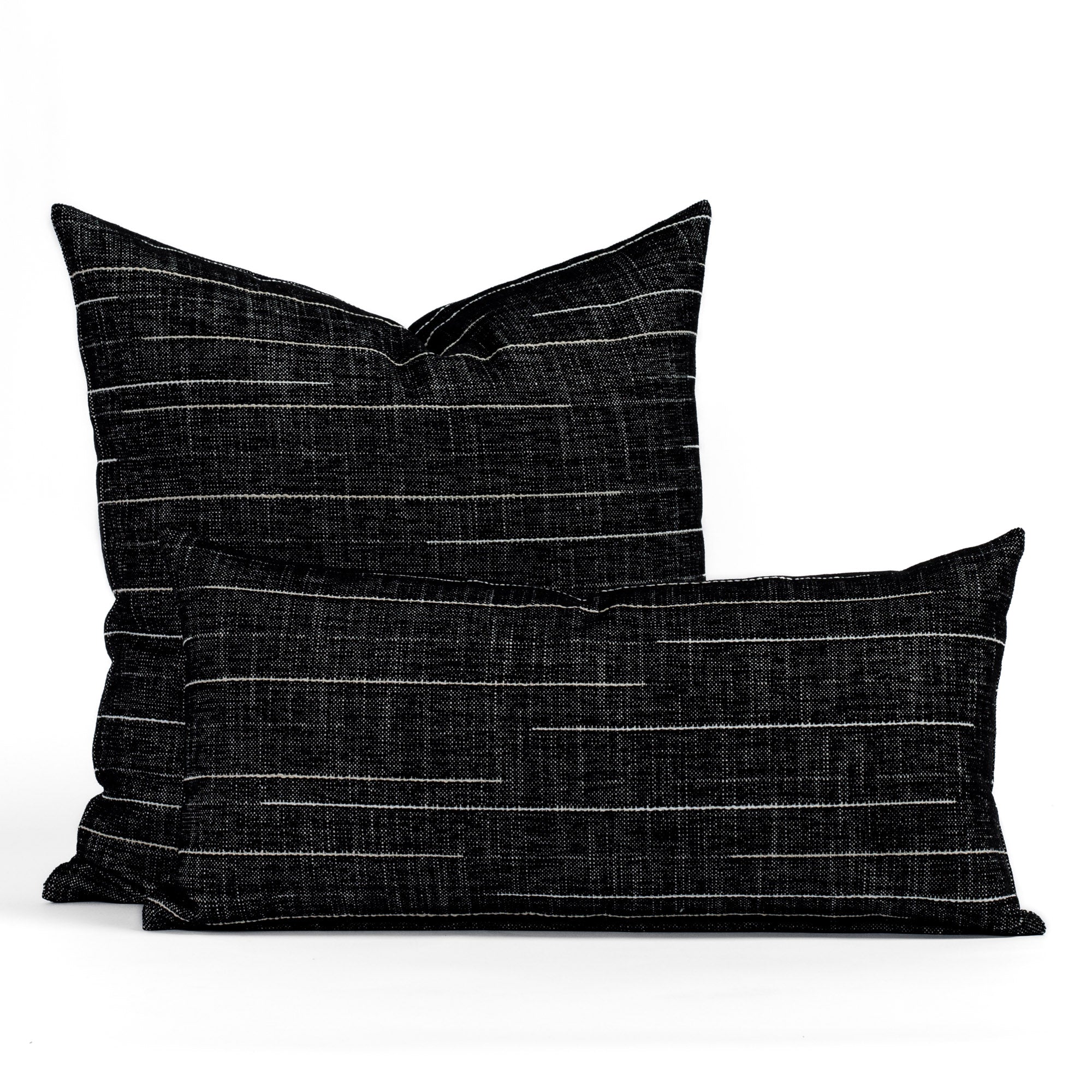 Premium Yuzu 22x22 Outdoor Throw Pillow in Onyx Black - Waterproof & UV Resistant for Patio, Poolside, Garden & Porch Decor