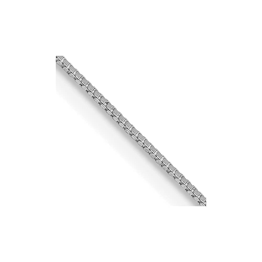 10K White Gold Box Chain Necklace - 14 Inches, 0.5mm Width - Elegant Jewelry for Women, Perfect for Layering, Gifts & Everyday Wear
