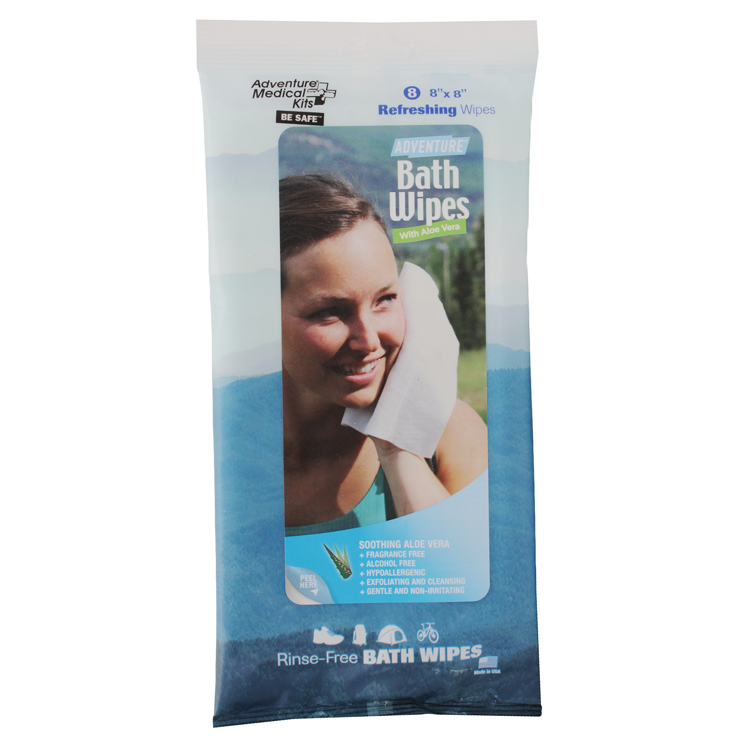 Adventure Medical Kits Fresh Bath Wipes - 50 Pack | Biodegradable & Hypoallergenic Cleansing Wipes for Camping, Hiking & Emergency Preparedness