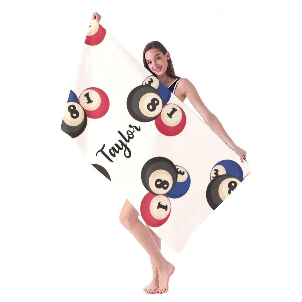 Custom Personalized Beach Towels with Name - Quick Dry Absorbent Microfiber Sand Proof Pool Bath Towel 30x60 Inch for Kids, Girls, Boys & Adults - Perfect for Beach, Pool, Gym, Travel and Outdoor Activities