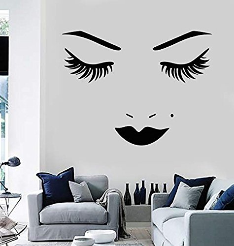 ARWY Salon Stickers - Premium Vinyl Face, Lips & Eyelash Makeup Stickers for Beauty Salons - Large Black Beauty Decor (898ig) - Perfect for Professional Makeup Artists & DIY Beauty Treatments