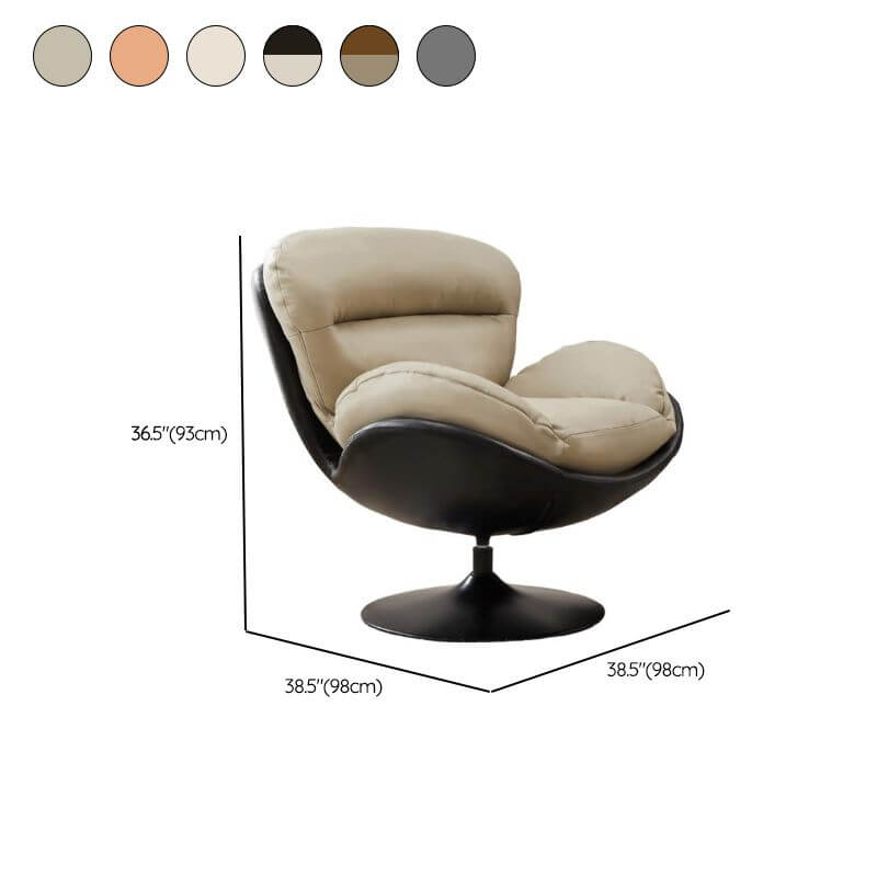 Minimalist Abstract Wingback Chair with Sewn Pillow Back - Modern Accent Chair in Midnight Black, Ivory & Cocoa - Perfect for Living Room, Bedroom or Office Decor