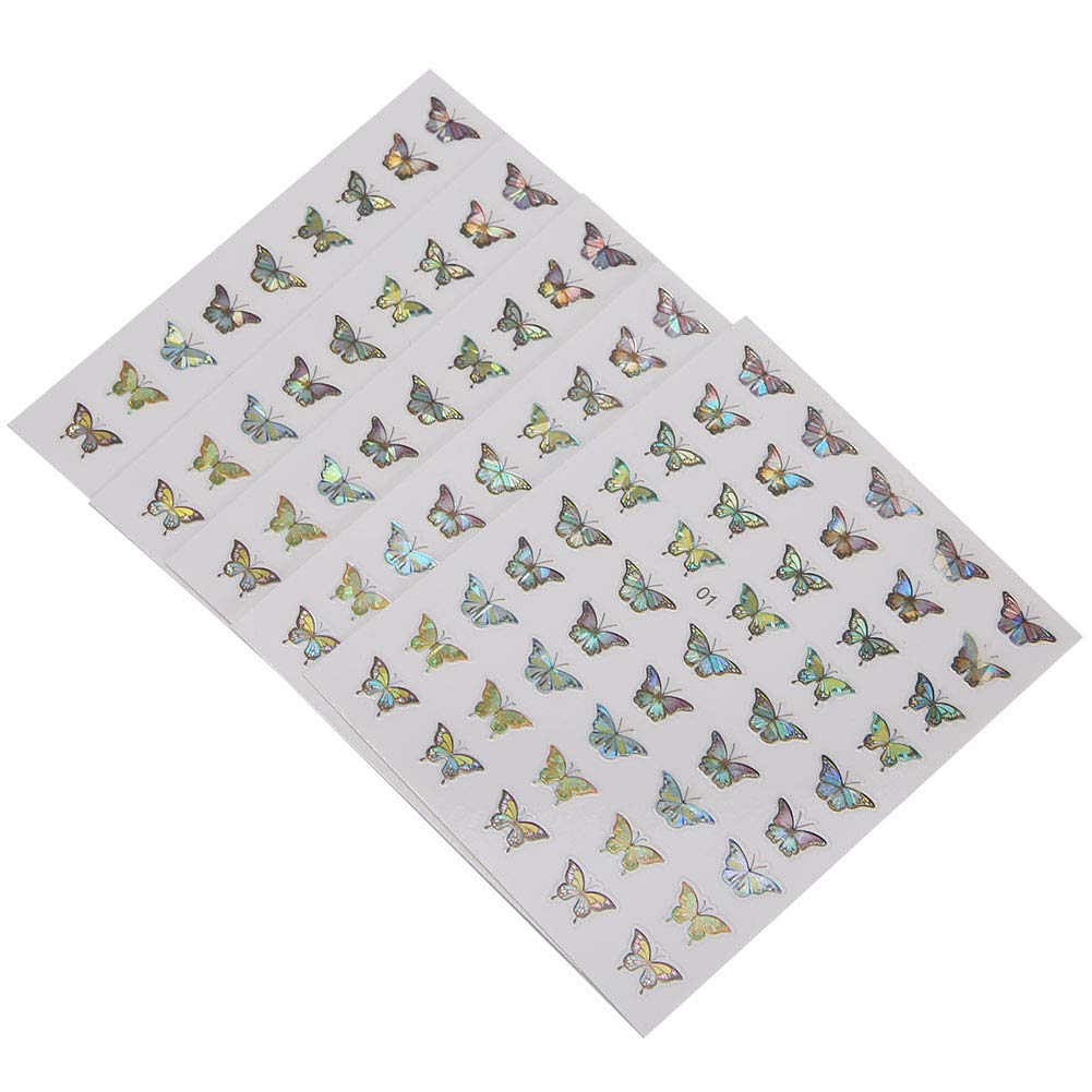 Butterfly Nail Art Stickers 5pcs - Salon & Home Manicure Decor