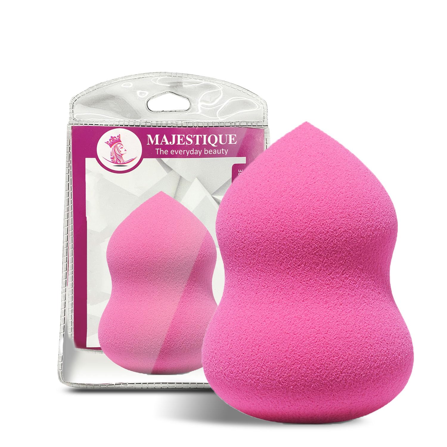 Majestique Makeup Blender Sponge - Soft Foundation Blending Beauty Sponge for Flawless Face Makeup (1 Piece) | Perfect for Liquid, Cream & Powder Application | Great for Everyday Use, Travel & Professional Makeup Artists