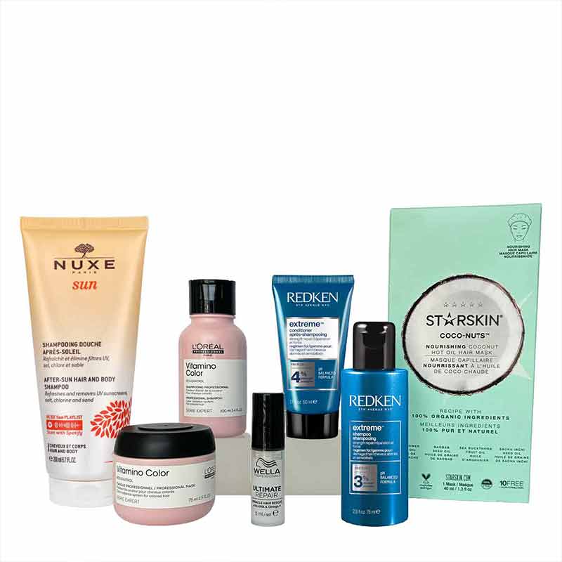 Cloud 10 Beauty #HairHeroes Discovery Kit - 5 Piece Hair Care Travel Set for Damaged Hair with Argan Oil & Keratin - Perfect for Vacation, Gym & On-the-Go Styling