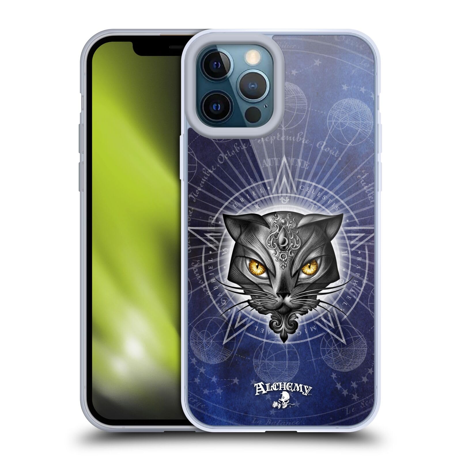 Alchemy Gothic Star of Ailouros Cats Soft Gel Case for iPhone 12 Pro Max - Officially Licensed Phone Cover by Head Case Designs | Perfect for Gothic Lovers & Cat Enthusiasts