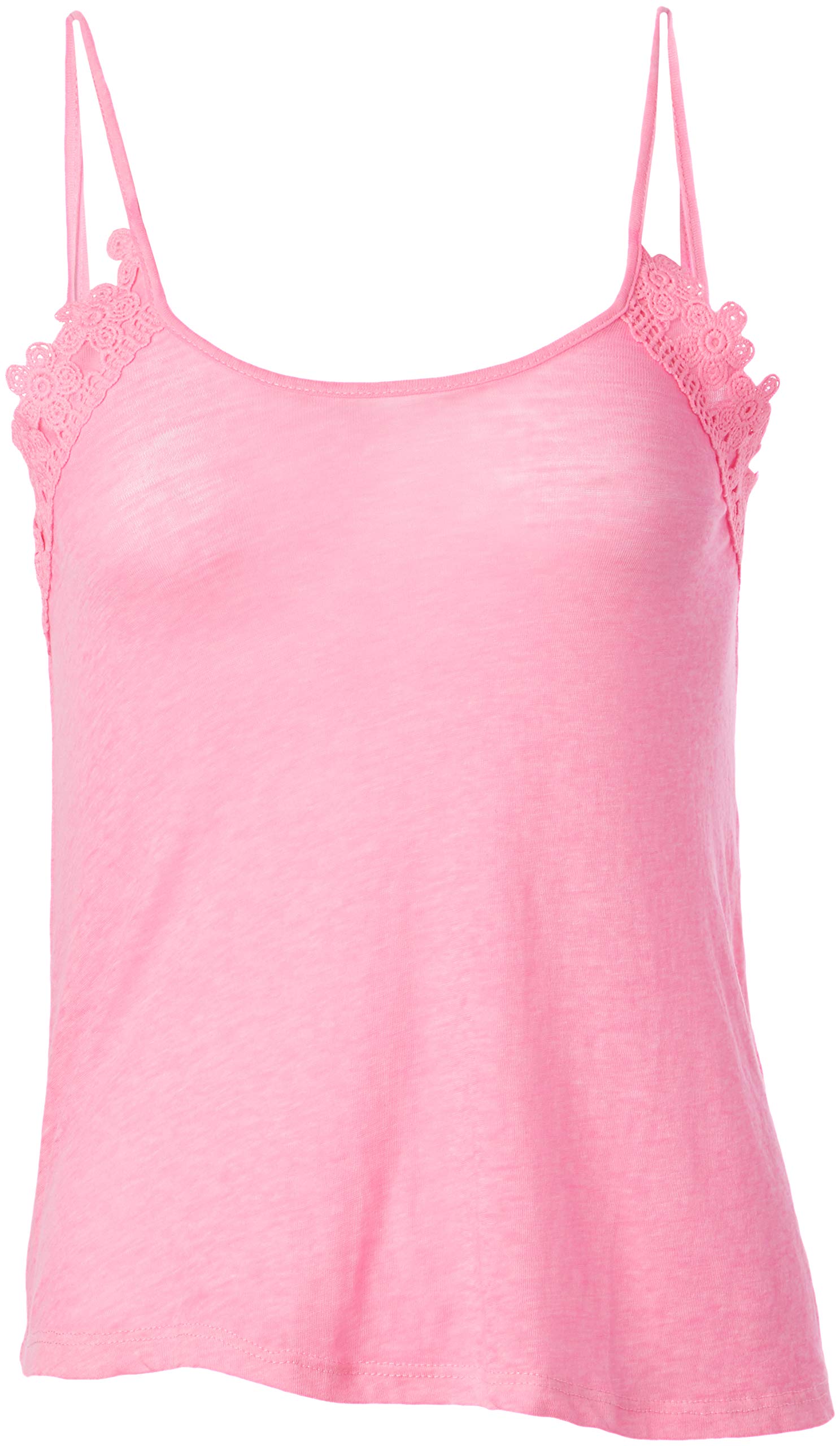 Derek Heart Juniors Burnout Crochet Tank Top - Women's Fashion Lace Yoke Blouse for Casual Wear & Summer Outfits