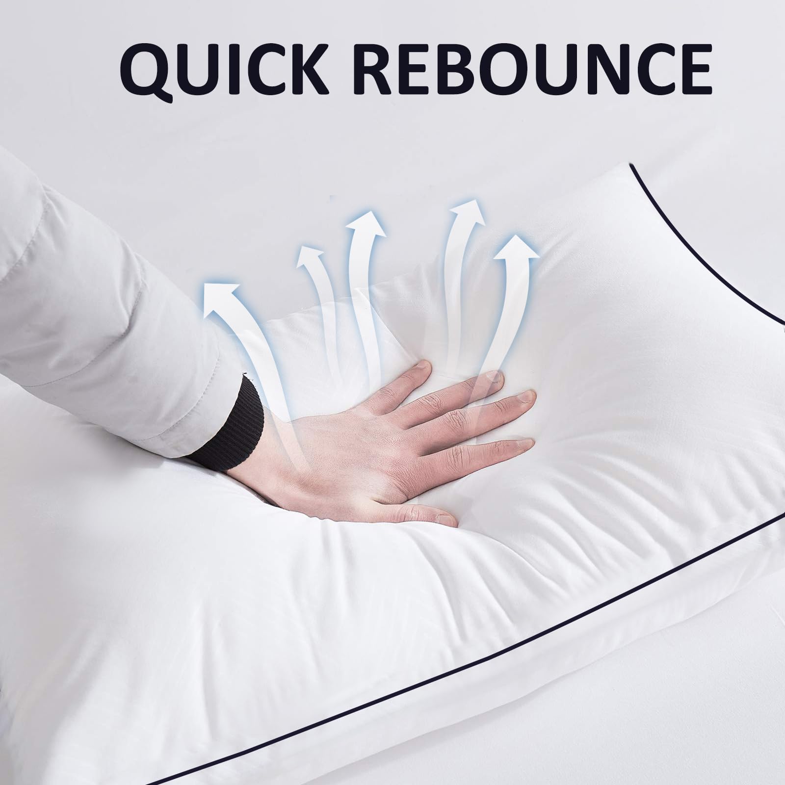 Luxury Hotel Soft Gel Pillow for Side & Back Sleepers - King Size 2 Pack with Delicate Filling - Ultra Soft Bed Pillows for Comfortable Sleep - Perfect for Home, Guest Room & Travel (White)