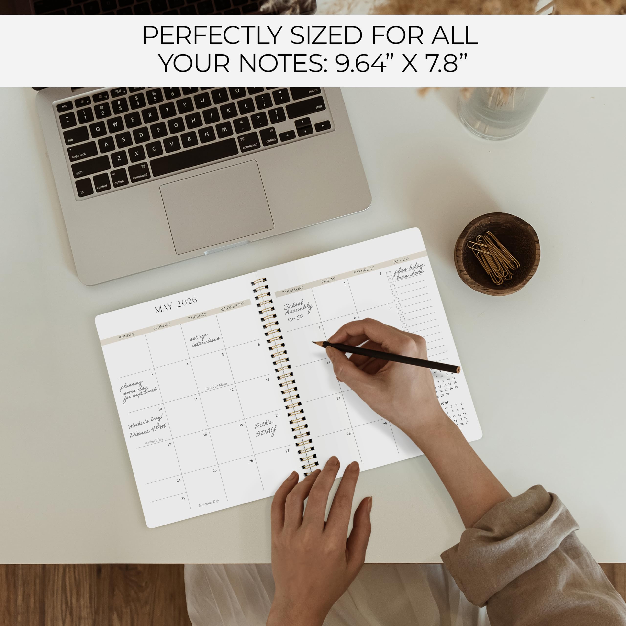 2025-2026 Checkered Monthly Planner & Calendar Book - Productivity Organizer with To-Do Lists for Work, School & Personal Tasks | January 2025-December 2026 | Perfect for Office, College Students & Daily Planning