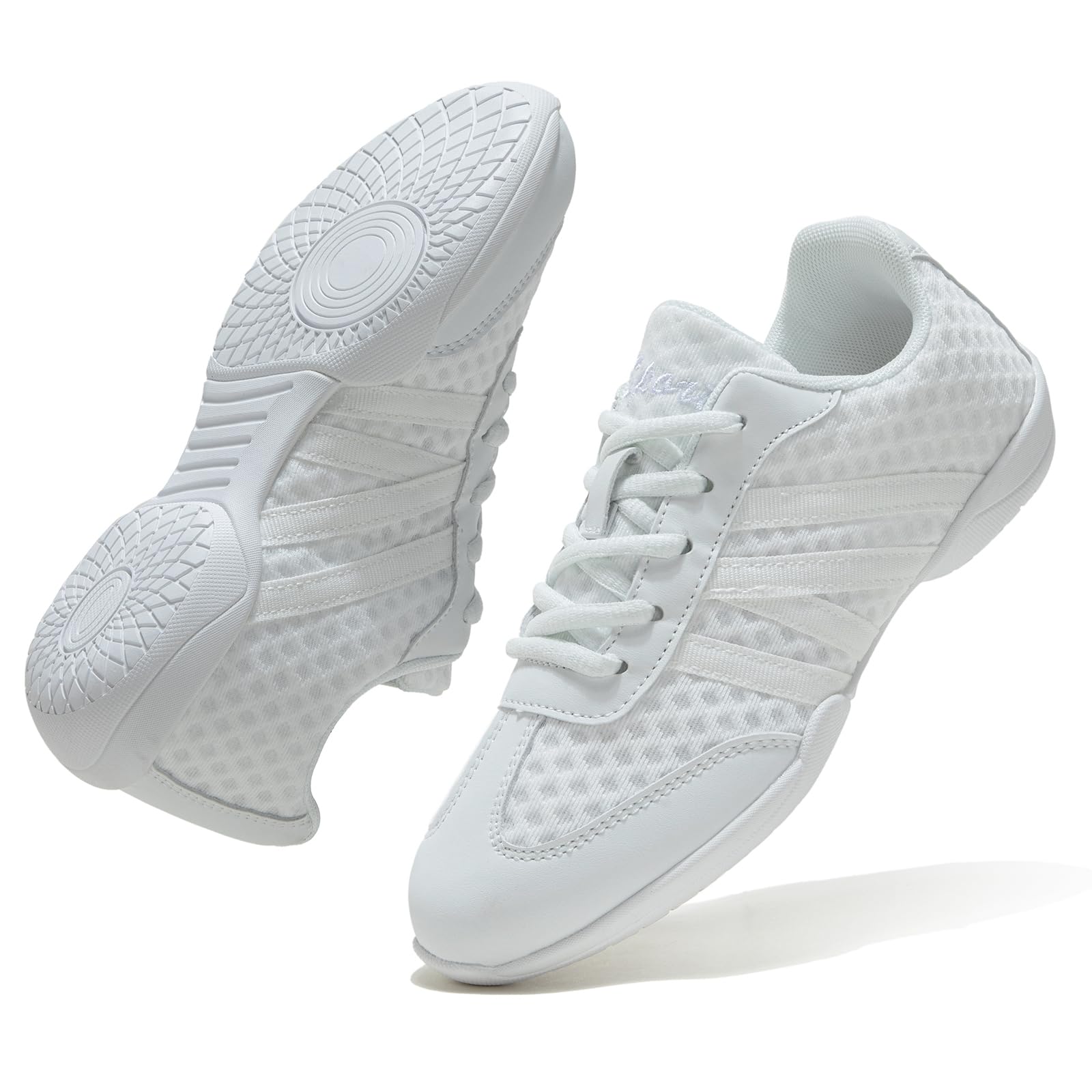 White Cheer Shoes for Girls Women Youth - Cheerleading Competition Dance Tennis Sports Training Shoes - Breathable Soft Comfortable Kids Sneakers for Gym School Performance