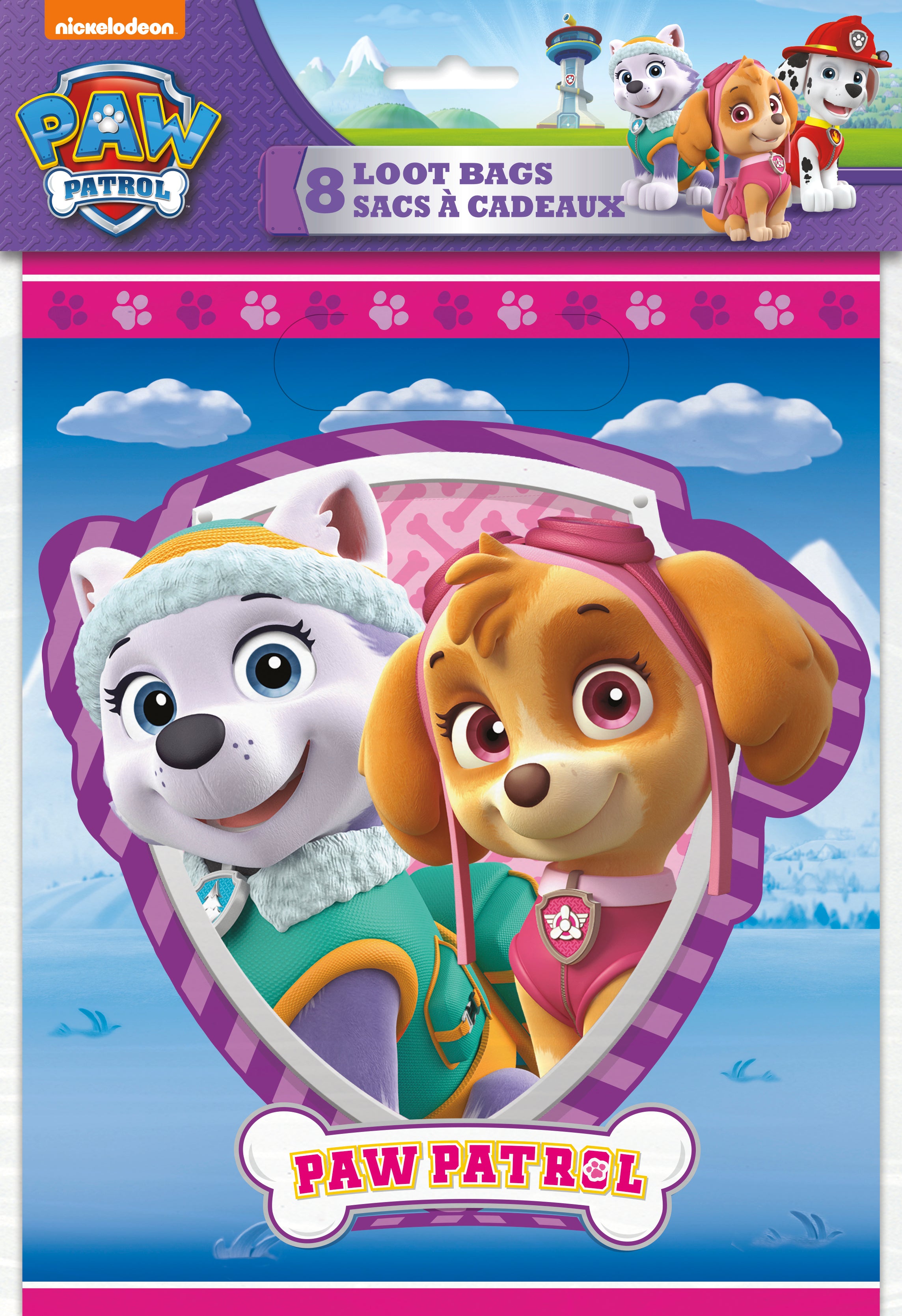 Paw Patrol Themed Party Favor Bags - 8 Pack for Girls Birthday Party Supplies | Kids Goodie Bags for Birthday Celebrations, Classroom Rewards & Party Favors