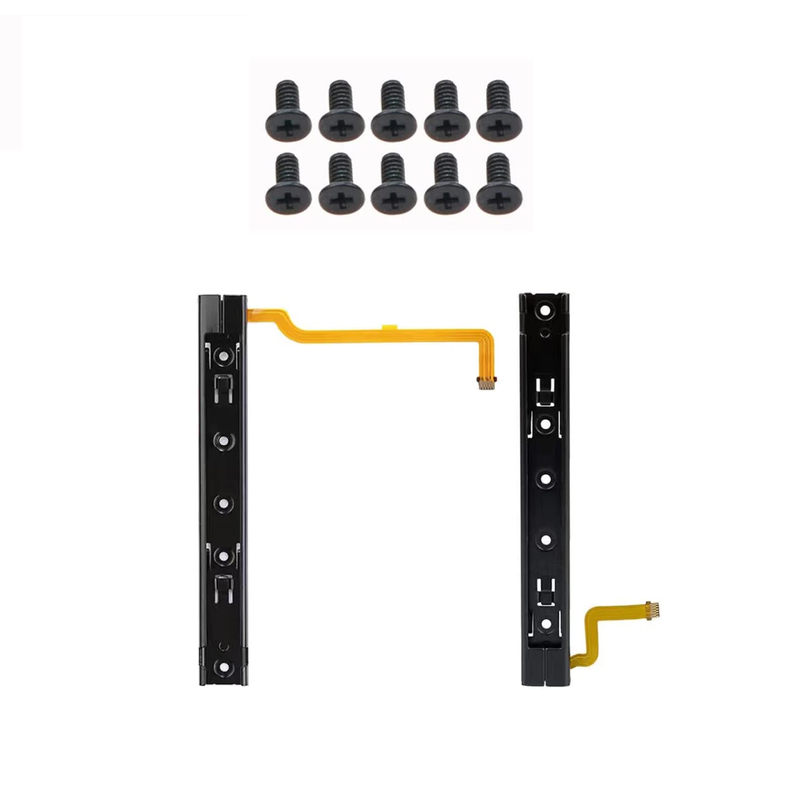 Onyehn Replacement Game Accessories Repair Kit - Left & Right Slide Rail with Flex Cable & Cross Screws for Nintendo Switch - Fix Joy-Con Drift, DIY Console Repair - Perfect for Gaming Enthusiasts & Home Repairs