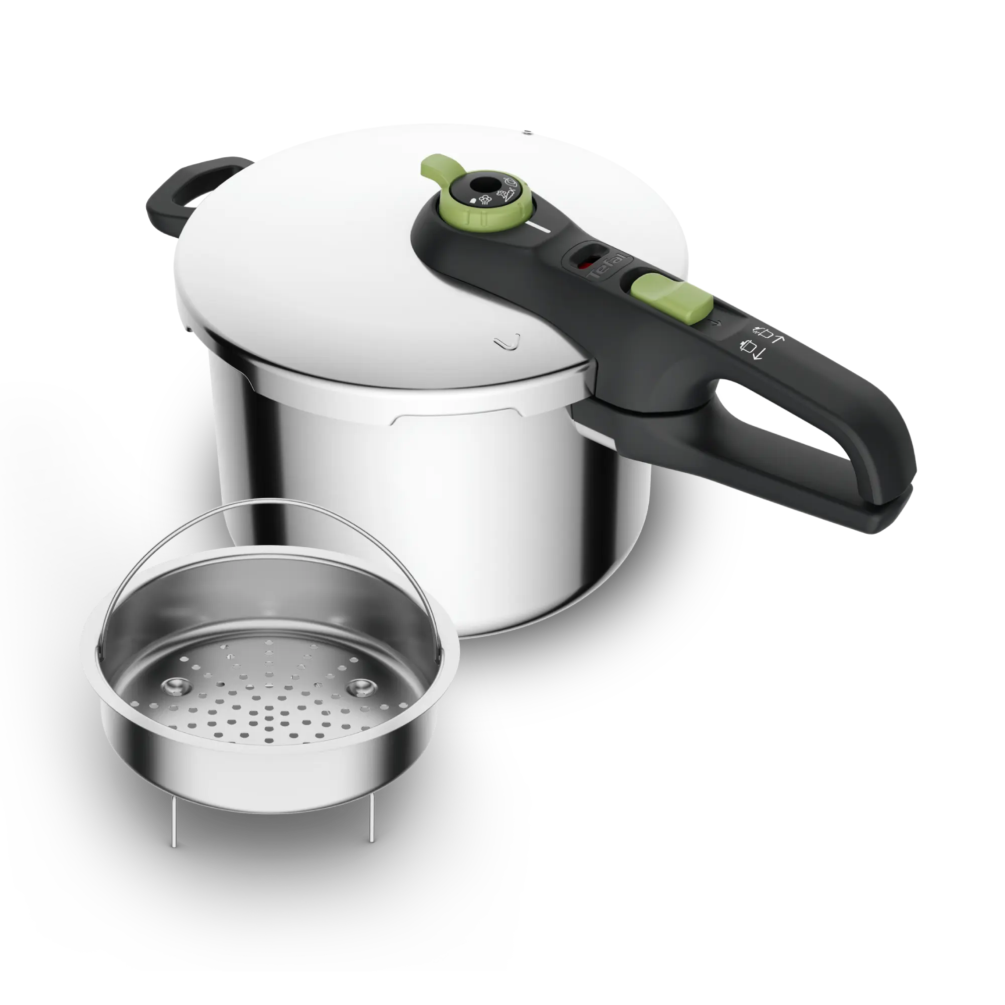 Tefal Secure Trendy 6L Stainless Steel Induction Pressure Cooker - Fast & Safe Cooking for Soups, Stews & Meals | Perfect for Home Chefs & Busy Families