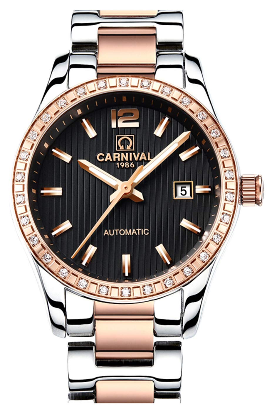 Luxury Rhinestone Automatic Mechanical Watch for Women - Stainless Steel, Luminous, Waterproof - Perfect for Parties, Work & Everyday Wear