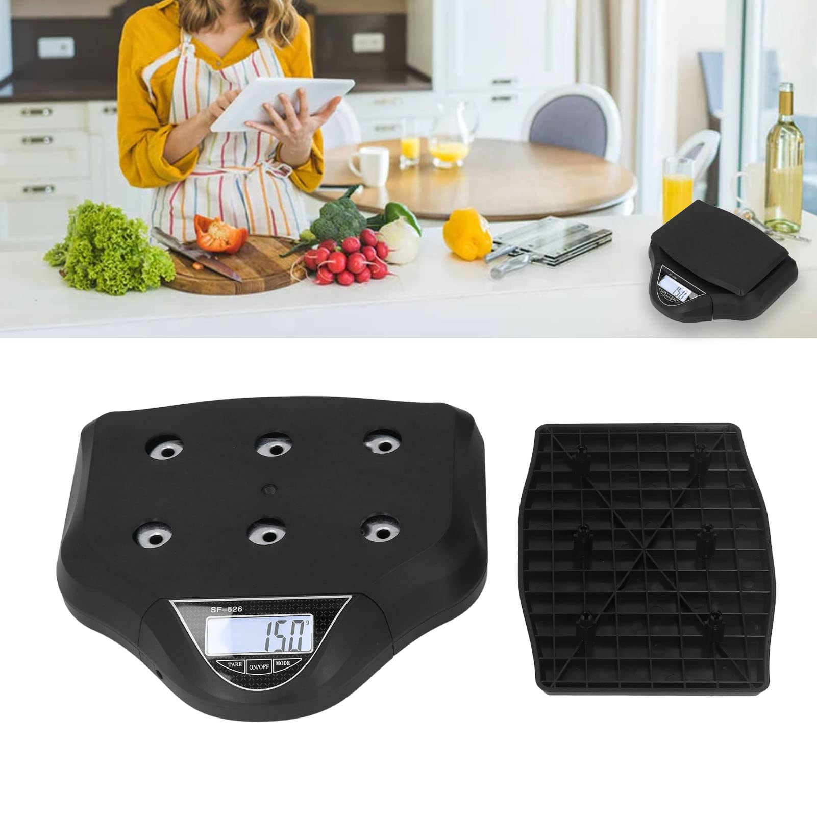 30kg Digital Kitchen Scale - High Precision Food Scale with Backlit LCD Display, Portable & Detachable for Cooking, Baking, Coffee - Battery Powered for Home & Commercial Use