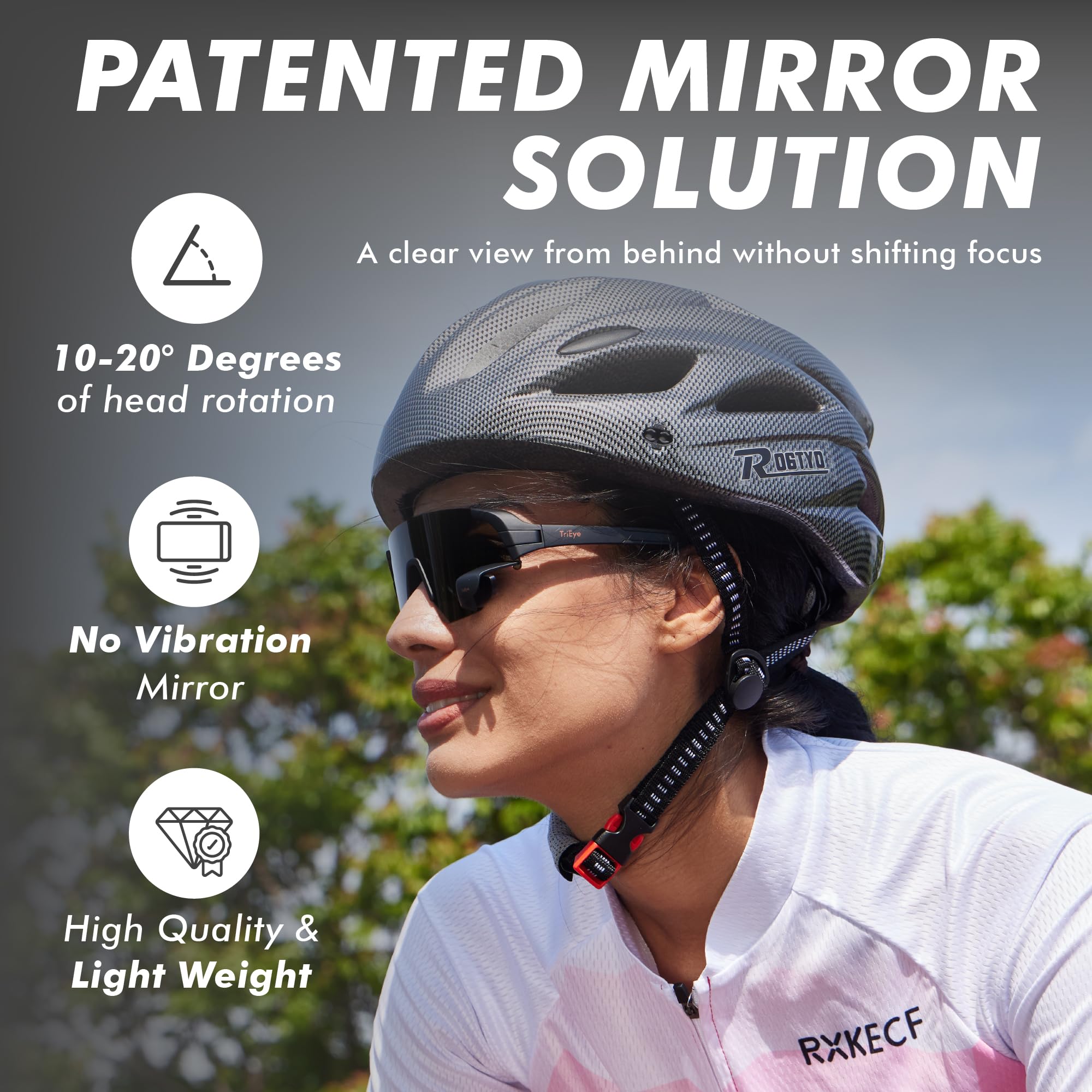 Cycling Glasses with Rear-View Mirror - UV400 Protection Sports Sunglasses for Men & Women - Lightweight Bike Goggles for Road & Mountain Cycling - Perfect for Commuting, Training & Outdoor Adventures