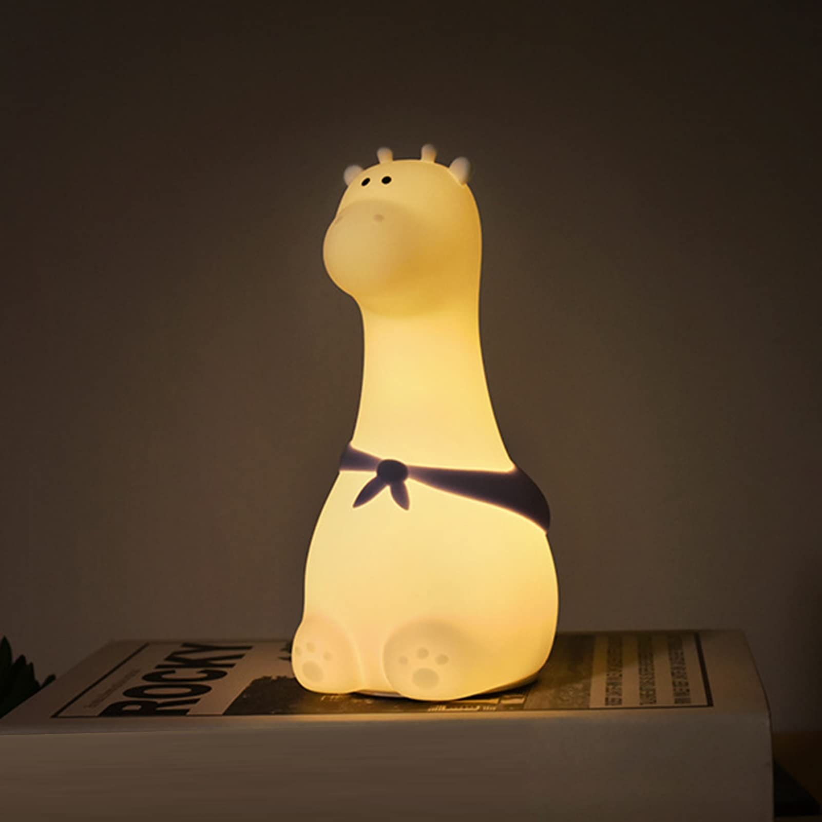 Adorable Giraffe-Shaped USB Rechargeable LED Night Light for Kids Room - Soft Blue Glow, Perfect for Bedtime, Nursery, and Children's Sleep Aid