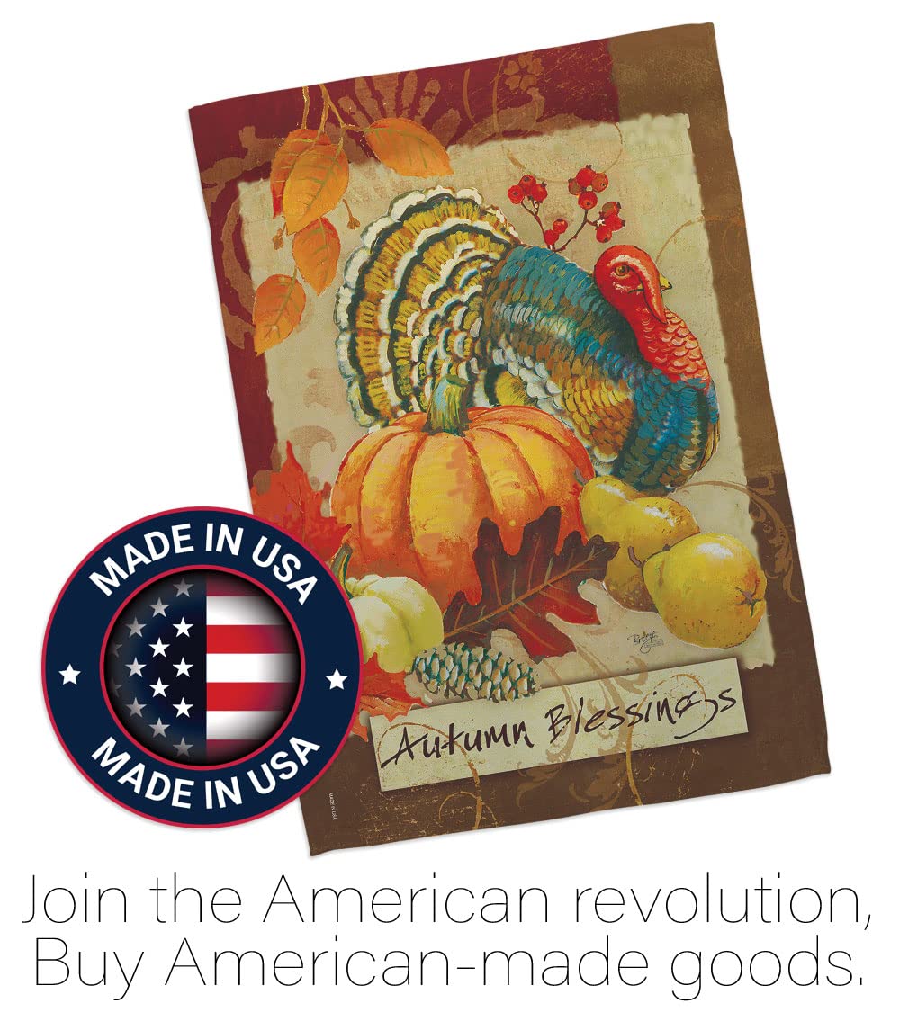 Fall Harvest Decor Kit - Turkey Blessings House & Garden Flags for Autumn Decorating