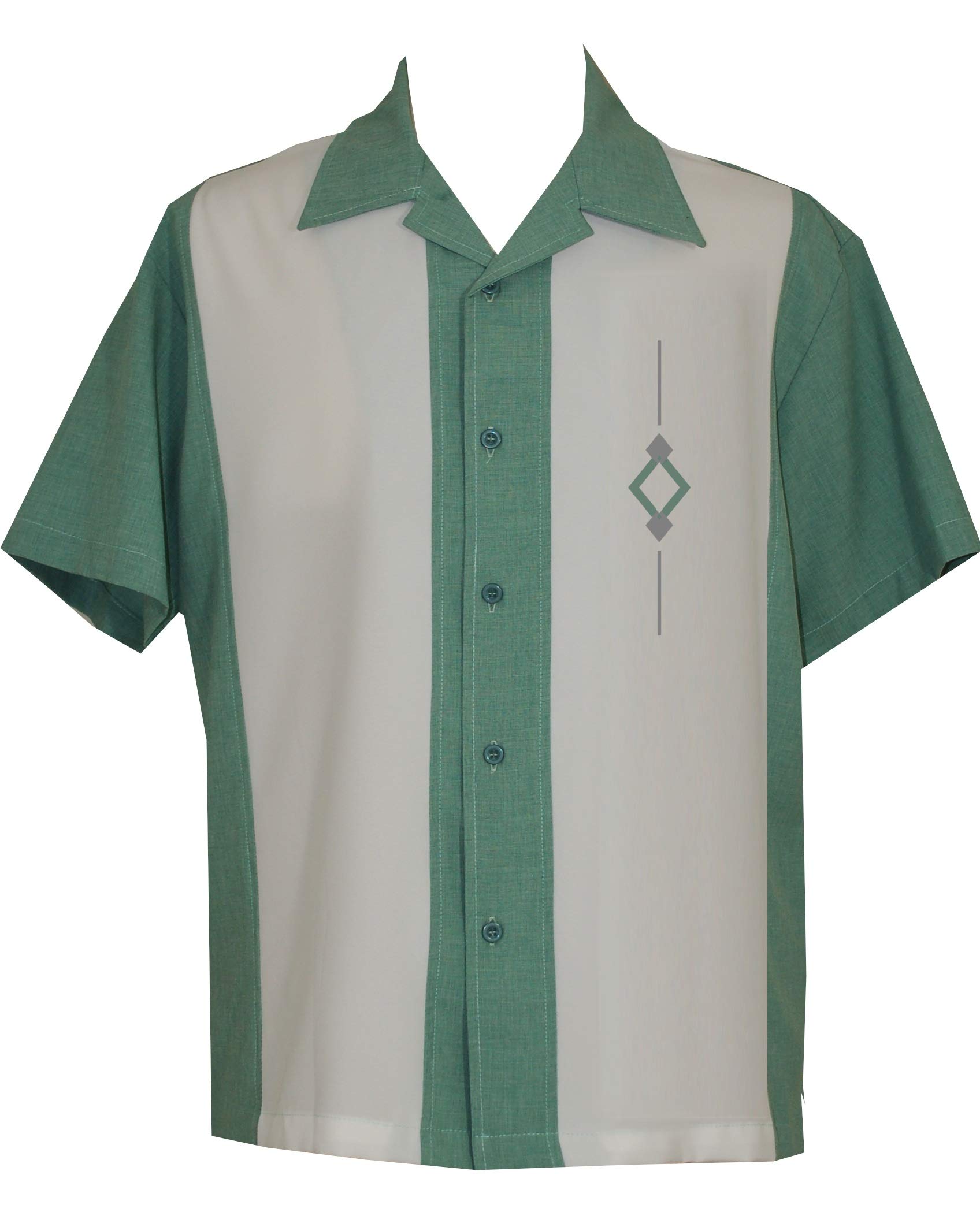 Vintage Cuban Style Bowling Shirt for Men - Lucky Paradise Camp Shirt | Retro Hawaiian Aloha Shirt for Summer, Beach, and Casual Wear