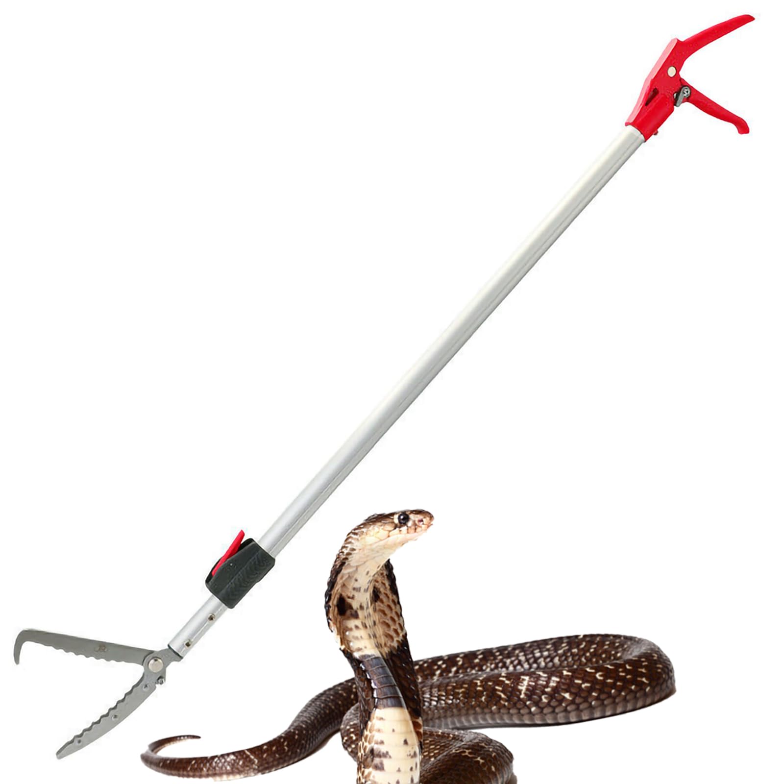 Professional 55''-87'' Telescopic Snake Catcher Tongs - Wide Jaw Reptile Grabber & Handling Tool for Safe Capture (2025 New Model) - Ideal for Pest Control, Wildlife Rescue & Reptile Enthusiasts