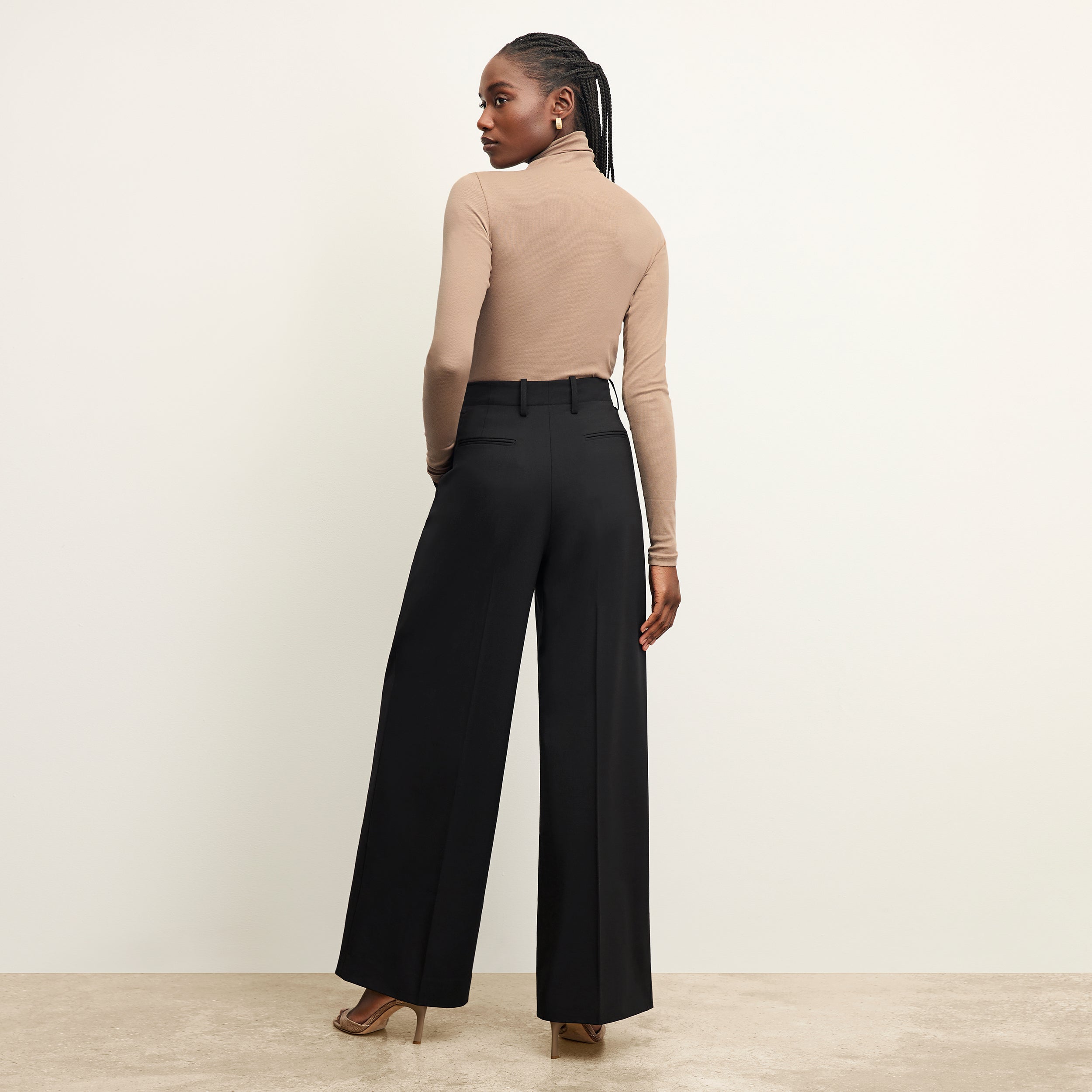 Zuri Pant Washable Wool Twill Pants for Women - Comfortable & Durable Black Trousers for Office, Travel & Casual Wear