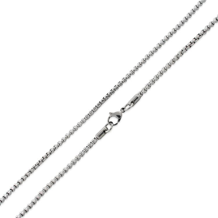 3MM Stainless Steel Round Box Chain Necklace for Women & Men - Durable Everyday Jewelry for Casual & Formal Outfits