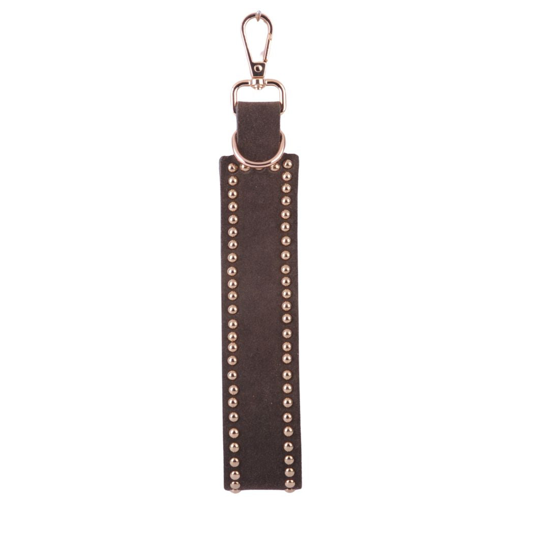 Stylish Studded Suede Bag Charm - Trendy Handbag Accessory for Women | Perfect for Purses, Backpacks & Keychains | Ships by July 21
