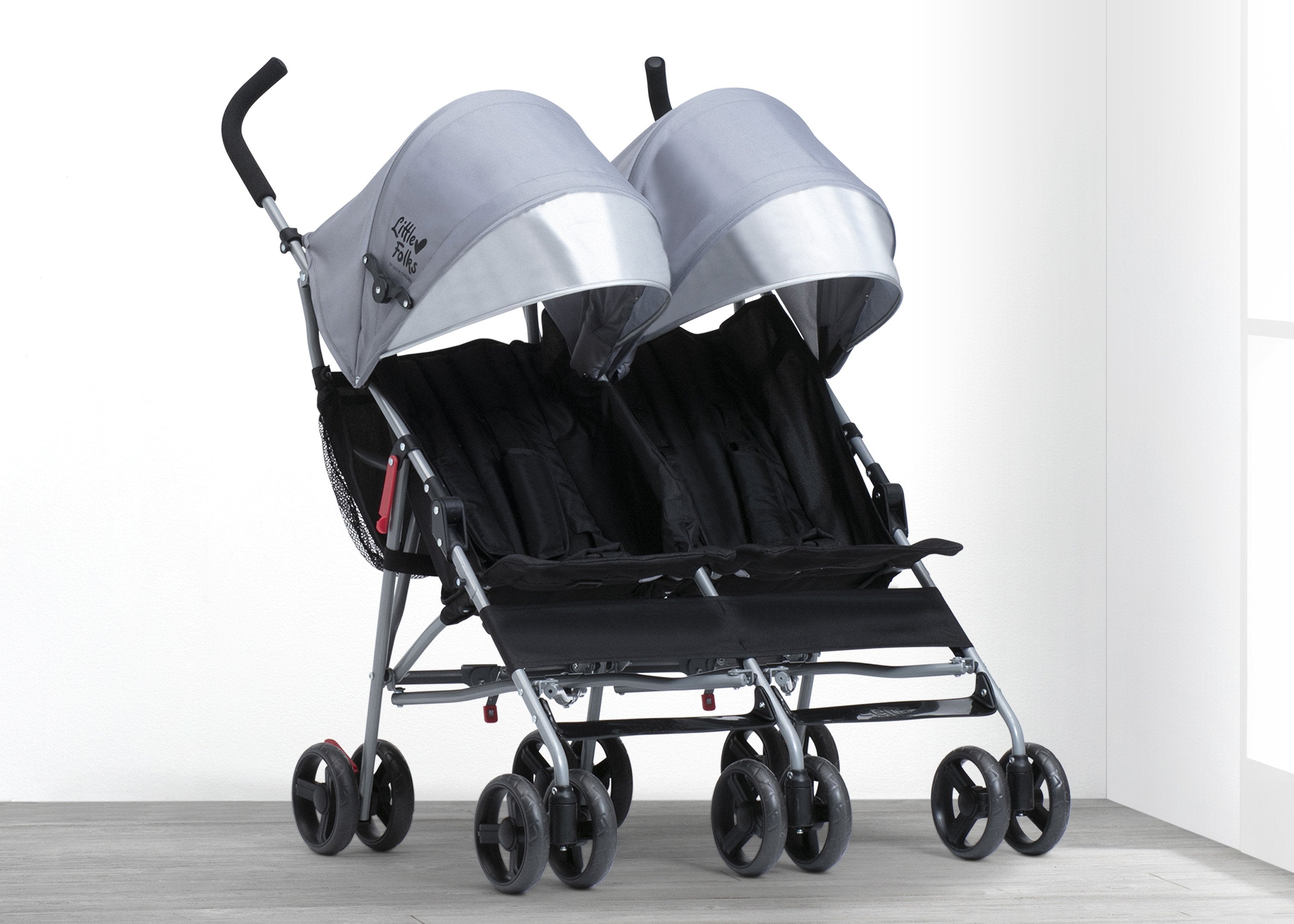 Olympia Side by Side Double Stroller for Twins - Lightweight Compact Foldable Baby Stroller with Canopy & Storage Basket - Perfect for Shopping, Travel & Outdoor Walks