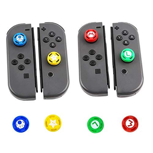 4-Pack Silicone Thumb Stick Grips for Nintendo Switch Joy-Con Controllers - Analog Joystick Caps for Enhanced Grip & Comfort - Perfect for Gaming, Travel, and Long Play Sessions