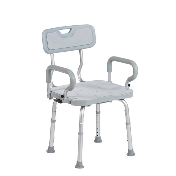 PreserveTech 360 Swivel Bath Chair for Seniors & Disabled - Adjustable Shower Seat with Non-Slip Feet - Ideal for Elderly Safety & Bathroom Accessibility (White) - Perfect for Assisted Living & Home Care Use