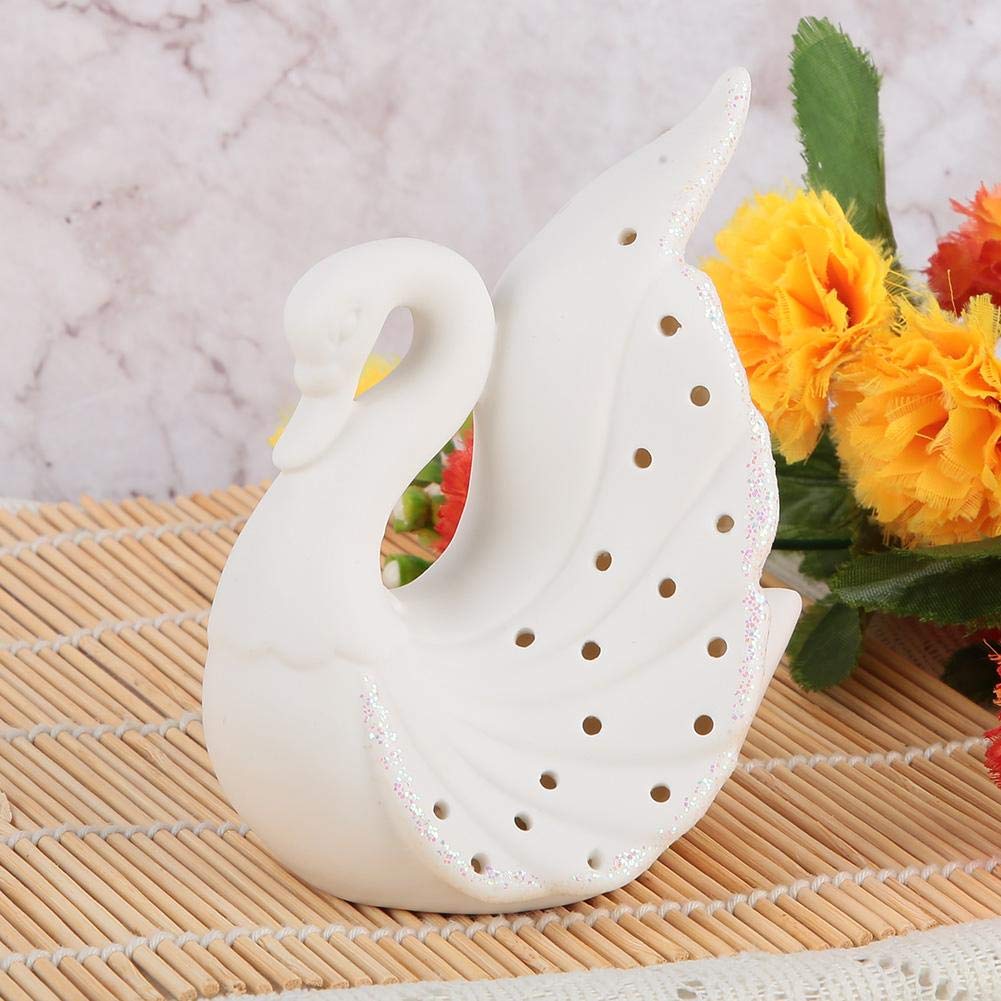 Elegant LED Swan Decoration Lamp - Ceramic Swan Night Light for Kids, Perfect Gift for Study Room, Bedroom & Bookshelf | Romantic & Cozy Ambiance Lighting (XS30103-1)