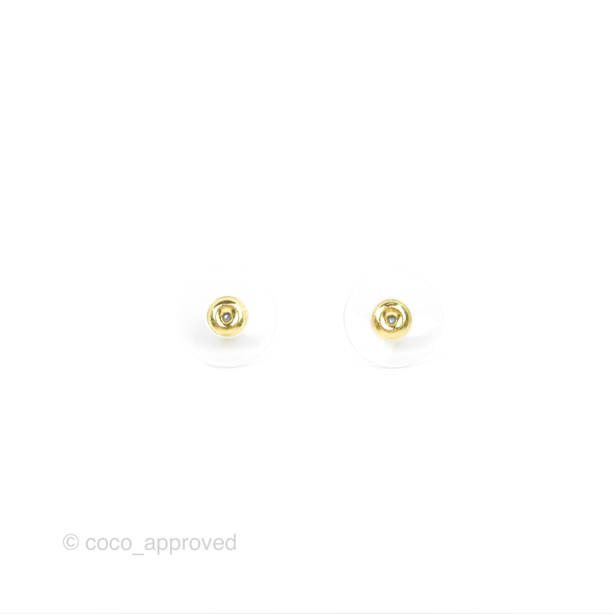 Chanel Black Round Camellia CC Logo Earrings in Gold Tone - 22A Collection | Luxury Fashion Jewelry for Women, Perfect for Parties, Weddings & Special Occasions