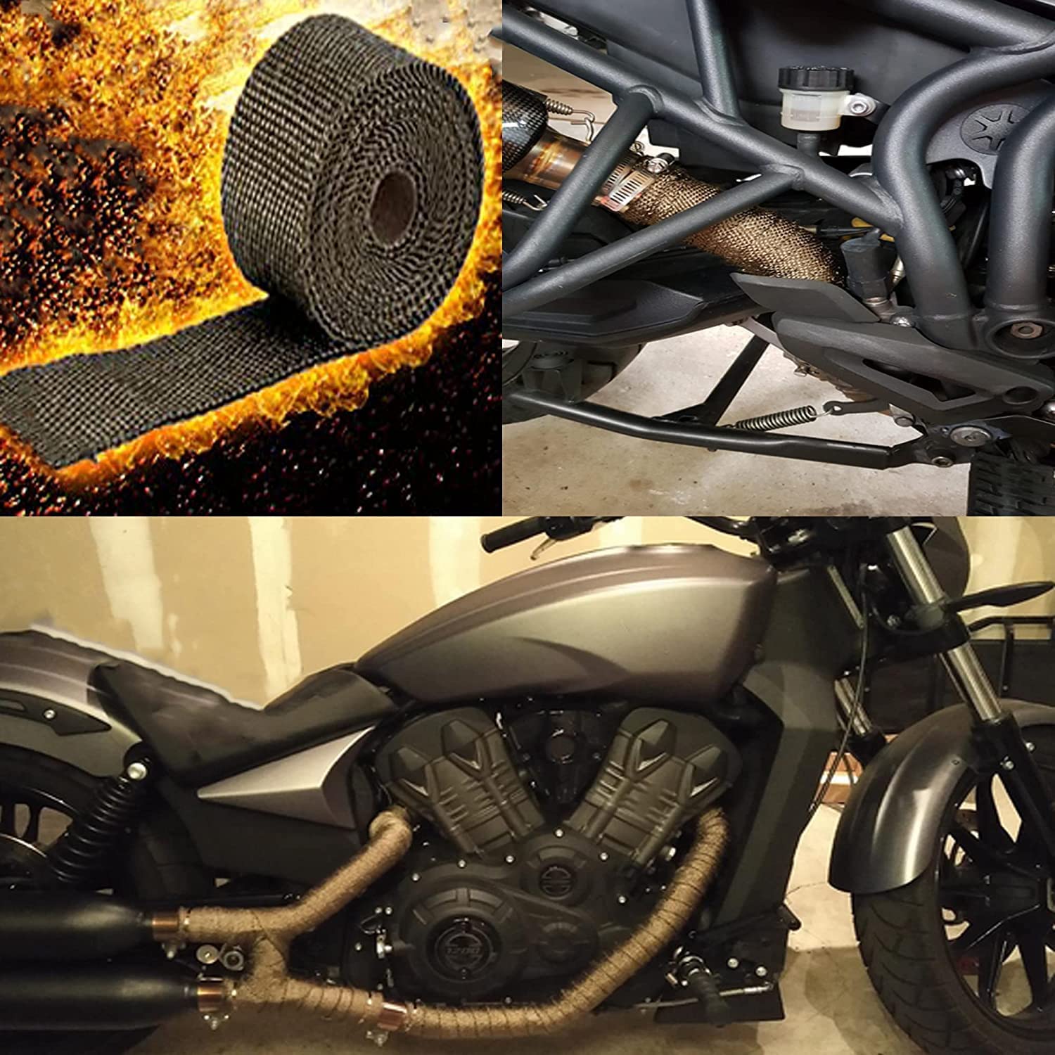 Arespark Titanium Exhaust Heat Wrap - 2 Rolls 2