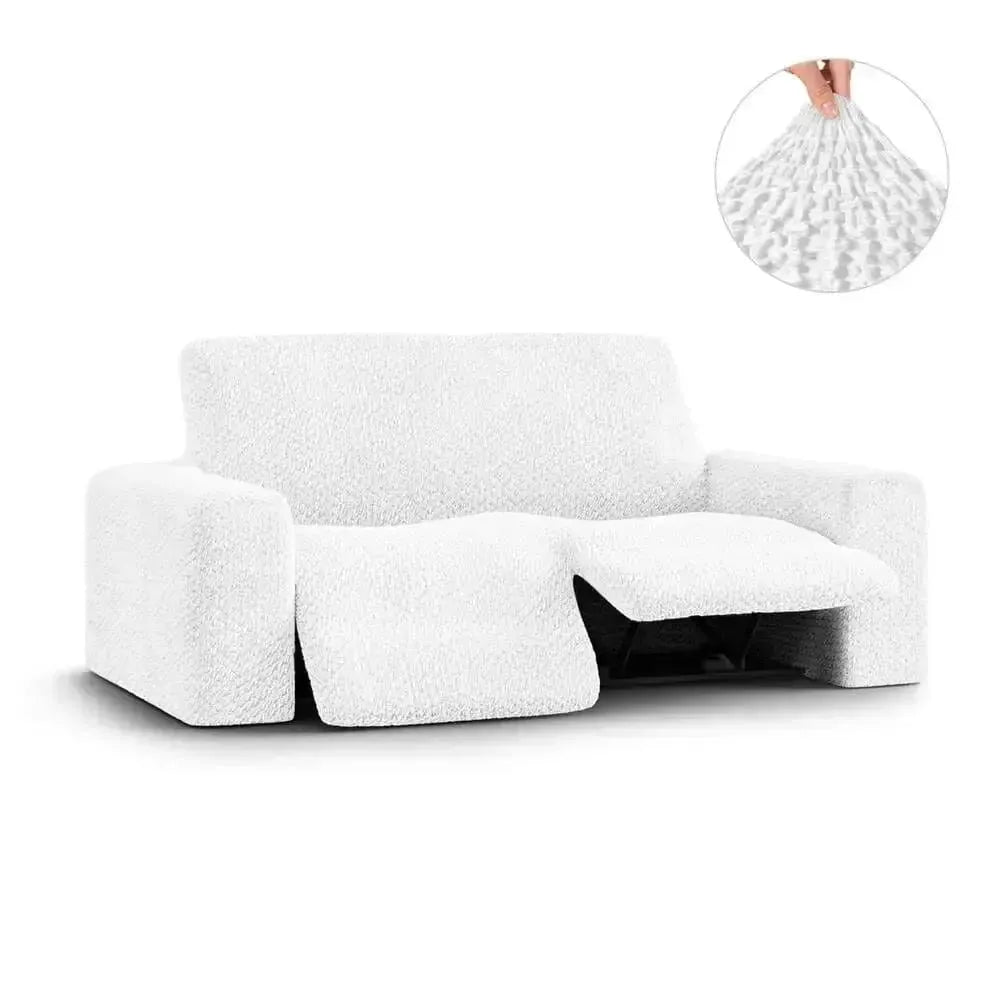 2 Seater Recliner Slipcover - Soft Velvet Stretch Sofa Cover with Elastic Hem, Perfect for Living Room Furniture Protection and Style Upgrade
