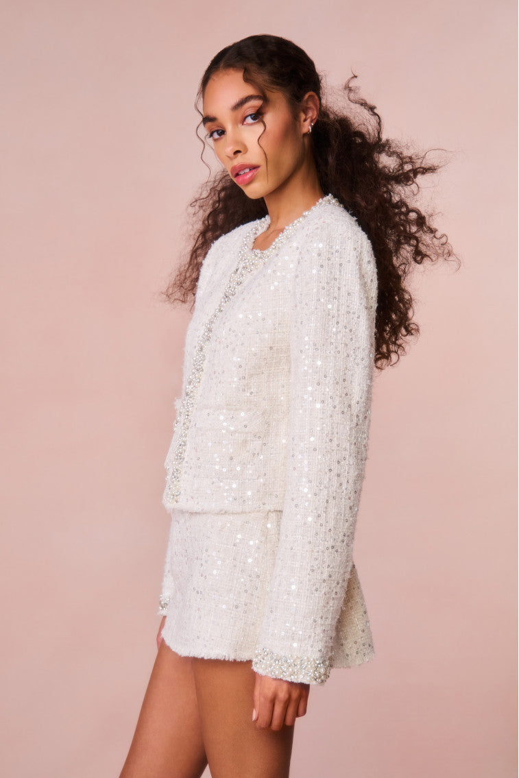 Wendina Sequined Tweed Mini Skirt for Women - Elegant Sparkly Party Skirt | Perfect for Night Out, Club, Date Night & Special Occasions