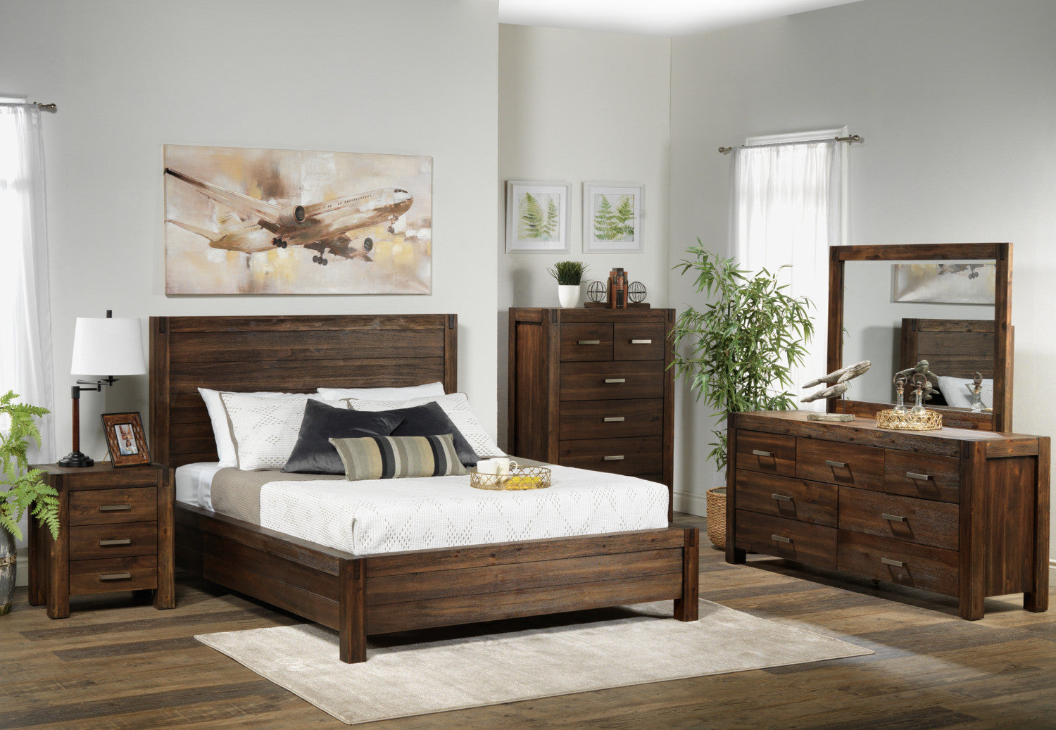 Dark Oak Nightstand - Modern Bedside Table with Storage Drawer for Bedroom, Living Room, or Office