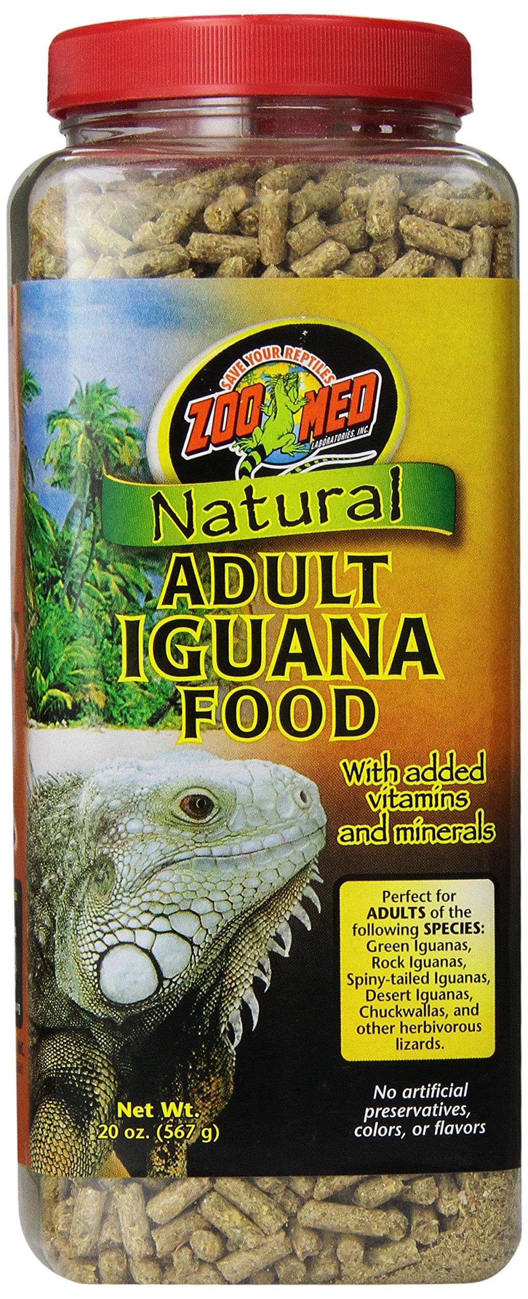 Premium Zoo Med Natural Iguana Food Formula - 20oz Adult Iguana Diet for Optimal Health | Perfect for Daily Feeding & Reptile Nutrition