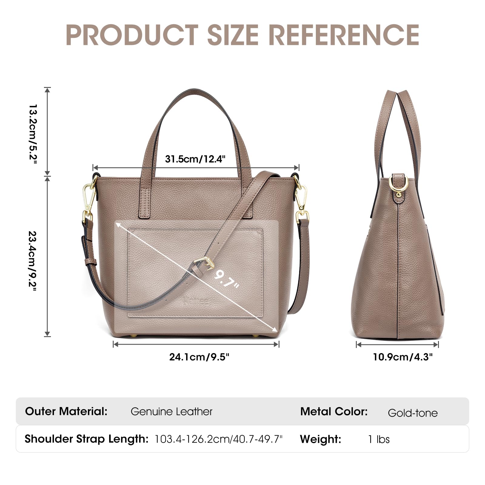 Kattee Soft Leather Tote Bags for Women - Stylish Shoulder Purses & Handbags with Top Handle - Perfect for Work, Travel & Everyday Use